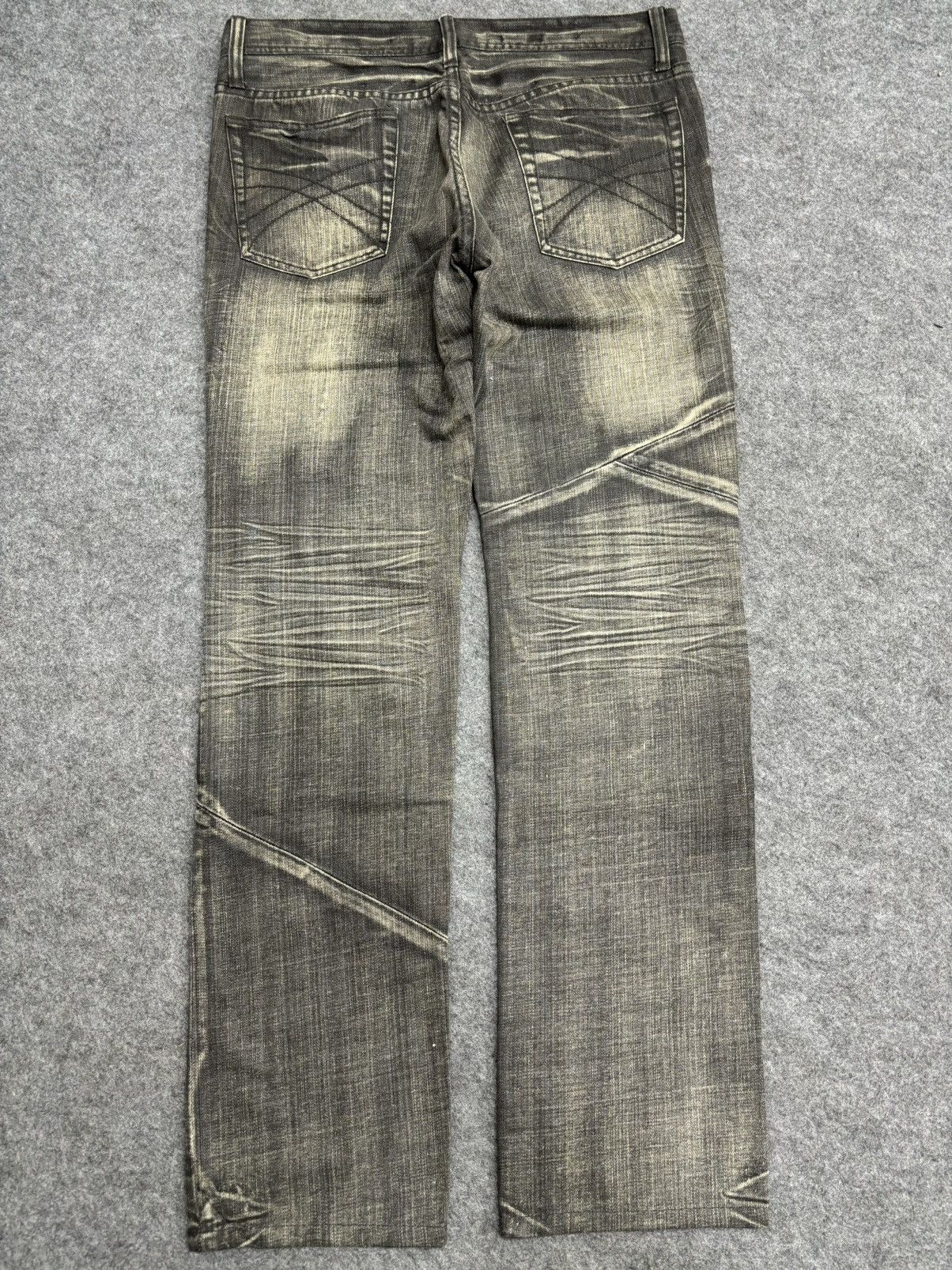 Japanese Brand 💥Art💥EDGEXRUPERT Designer Asymetrical Patchwork Denim F572 Size US 33 - 21 Thumbnail