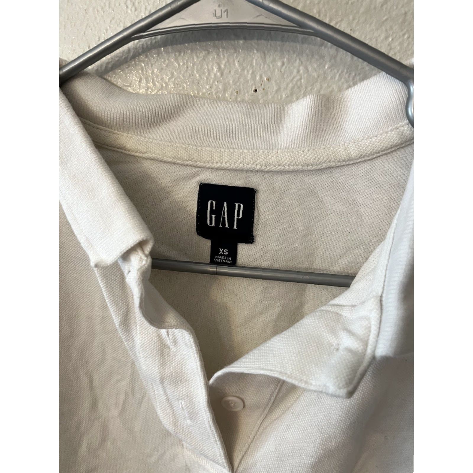 Gap VINTAGE Gap Cropped Polo Shirt Women's XS White Short Sleeve Size 26" / US 2 / IT 38 - 3 Thumbnail