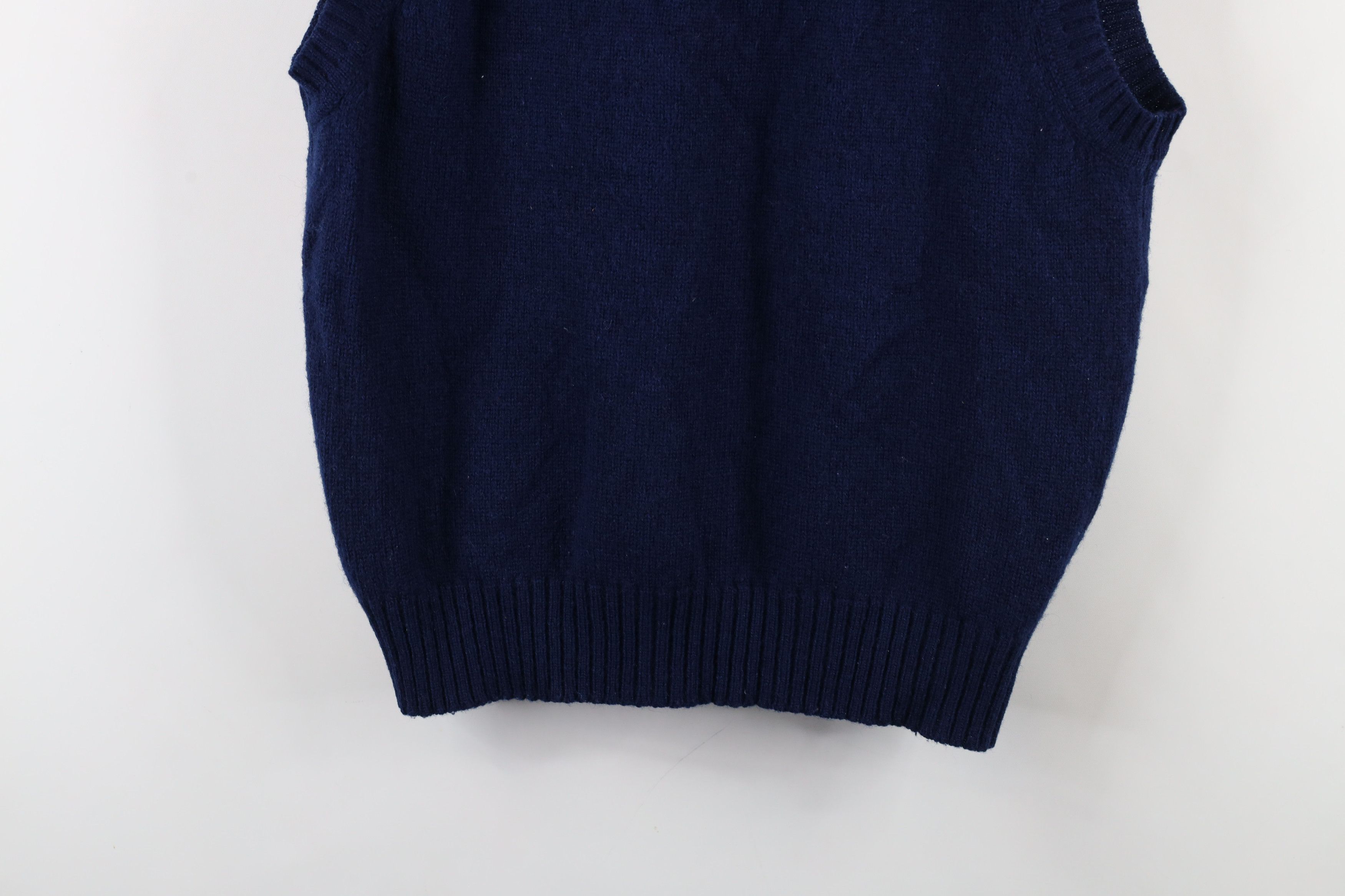 Vintage Vintage 90s Streetwear Blank Wool Blend Knit Sweater Vest Size US XL / EU 56 / 4 - 10 Thumbnail