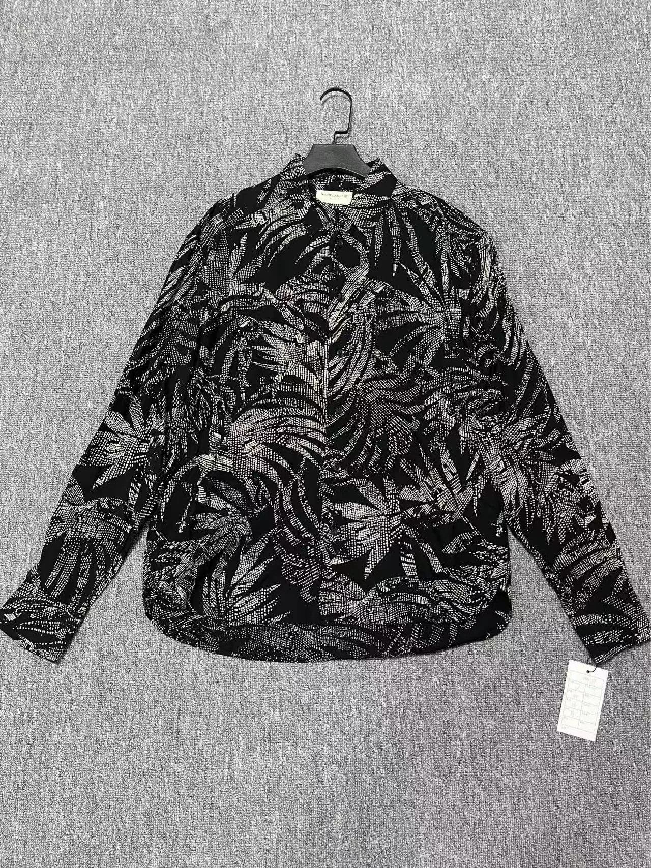 Saint Laurent Paris Saint Laurent Palm Print Casual Shirt Size US M / EU 48-50 / 2 - 1 Thumbnail