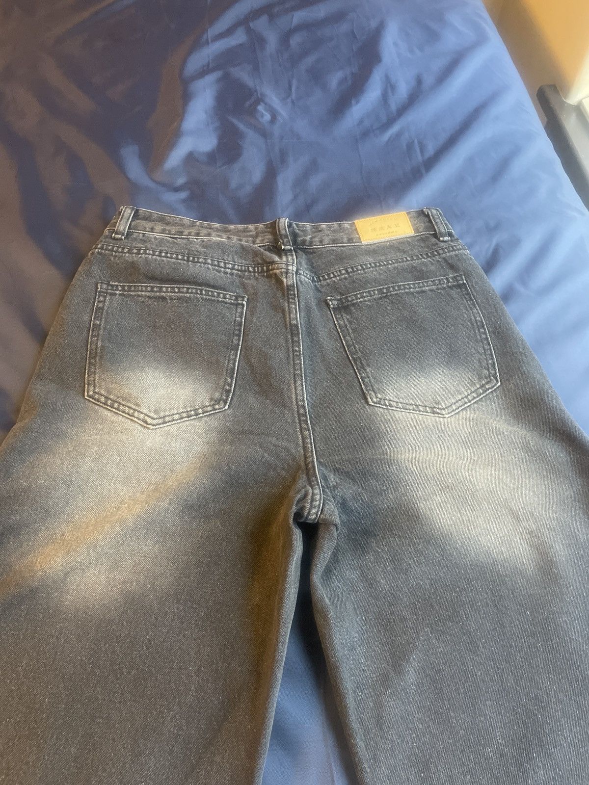 Vintage Black Baggy Washed Denim Jeans Size US 29 - 4 Thumbnail