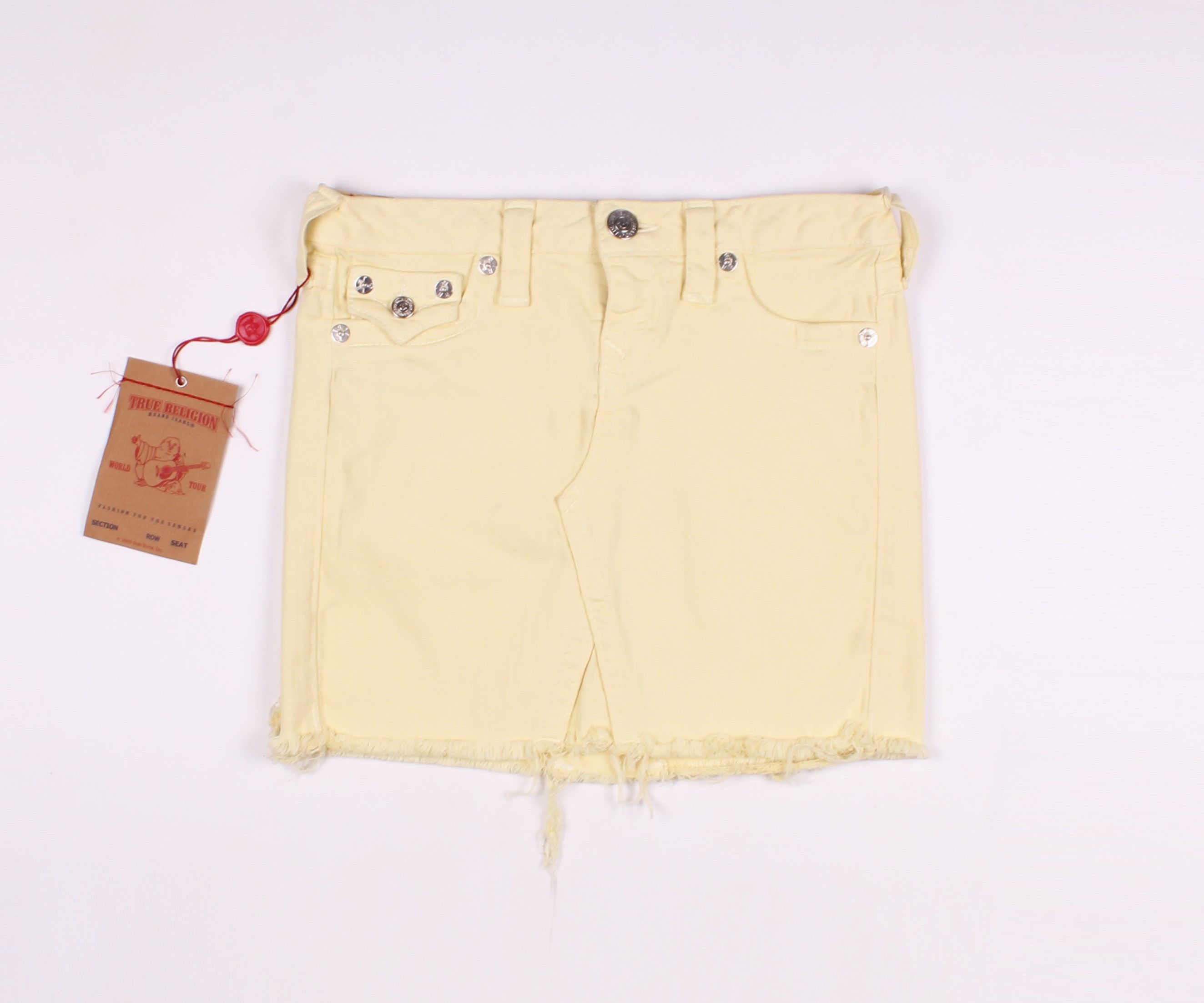 True Religion True Religion Vintage Y2K Yellow Mini Skirt Size 28" / US 6 / IT 42 - 1 Thumbnail