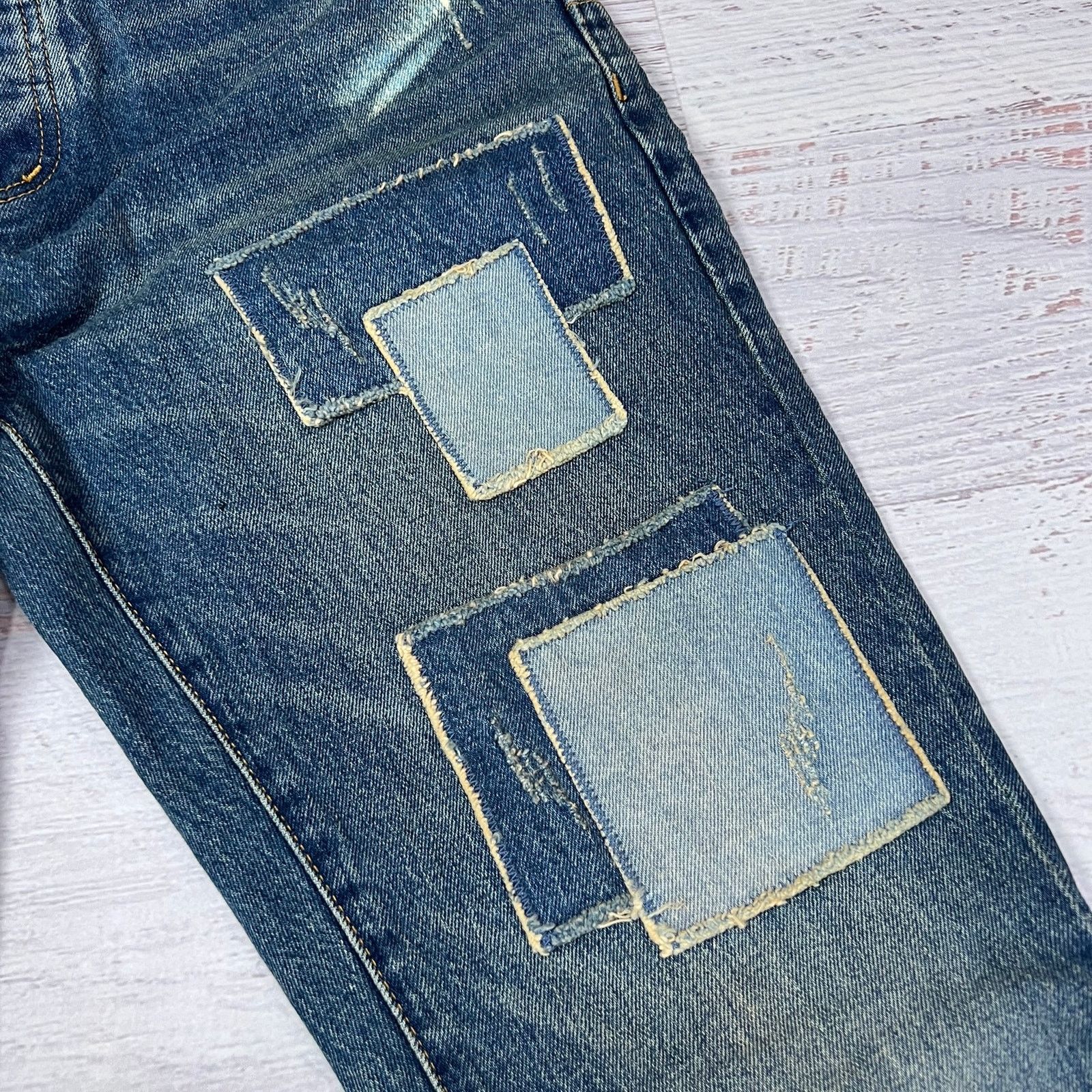 Purple PURPLE Brand Square Patch Repair Slim Jeans 34 Indigo NWT Size US 34 / EU 50 - 14 Thumbnail