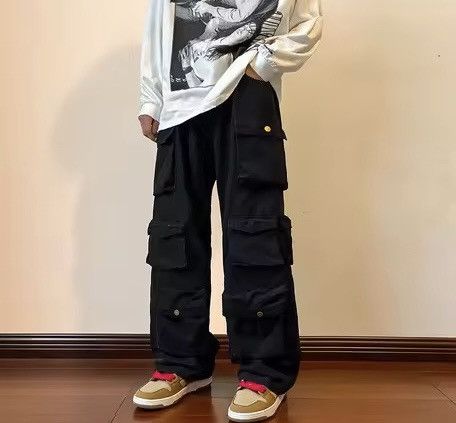 Japanese Brand Baggy Cargo Pants - Y2K Skate Streetwear Size US 33 - 5 Thumbnail