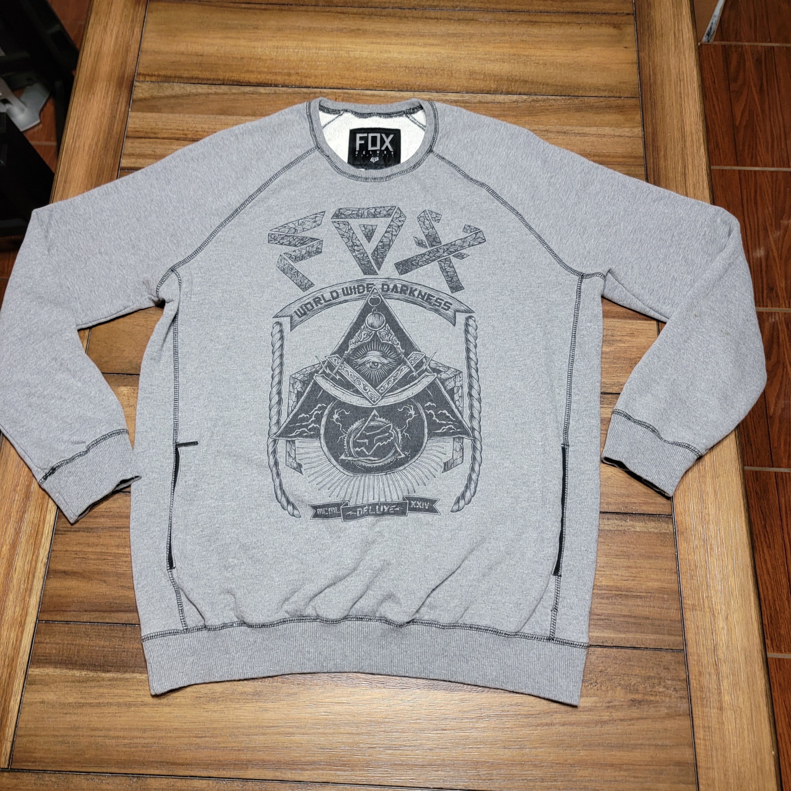 Other Fox Deluxe Sweatshirt w/ Pockets World Wide Darkness -Large Size US L / EU 52-54 / 3 - 1 Thumbnail