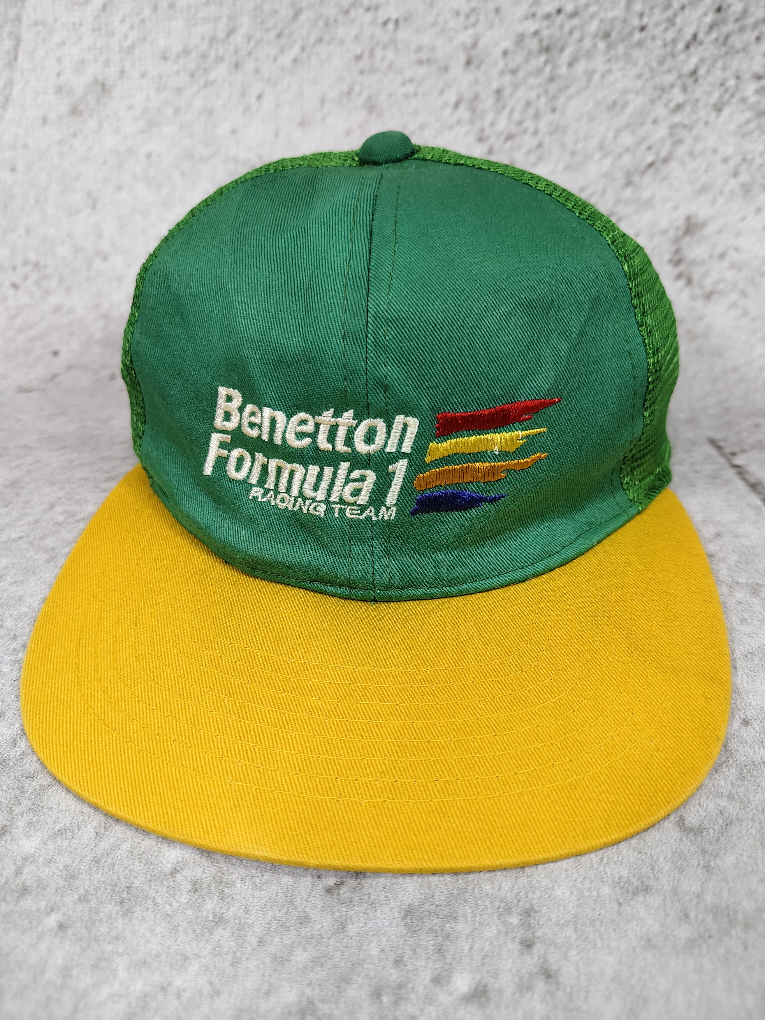 Benetton 90s Benetton🔥F1 Racing Team Embroidered Logo Trucker Hat Size ONE SIZE - 2 Thumbnail