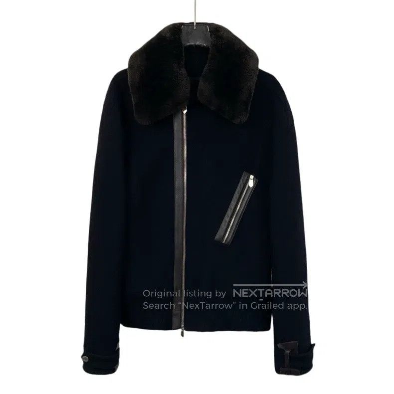 Hermes Hermes Black Wool Collar Zip-Up Jacket Coat Size US M / EU 48-50 / 2 - 1 Thumbnail