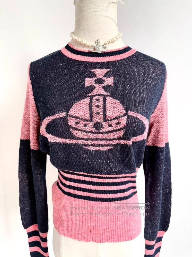 Vivienne Westwood Vivienne Westwood size 00 Pink Black Mixed Big Saturn Knit Size ONE SIZE - 3 Thumbnail
