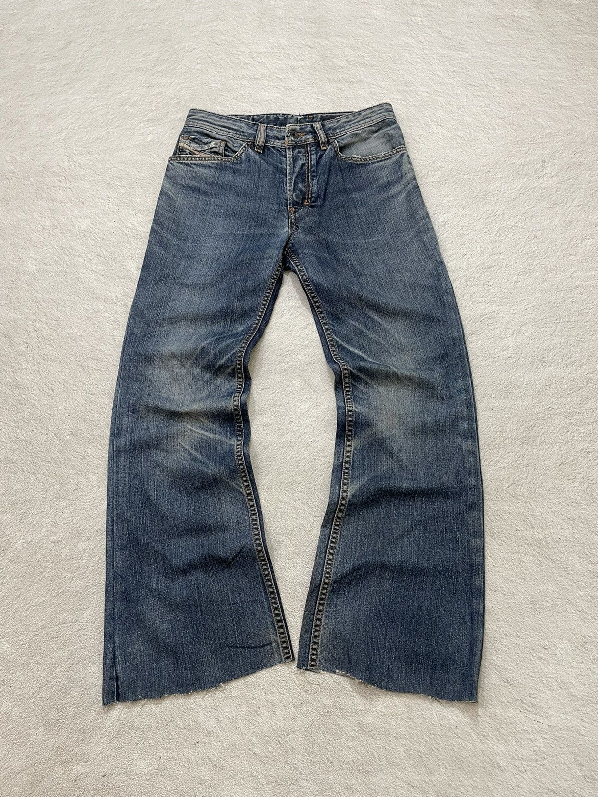 2000s Diesel Flare Ripped Denim Bootcut Wash Jeans Y2K ifsix
