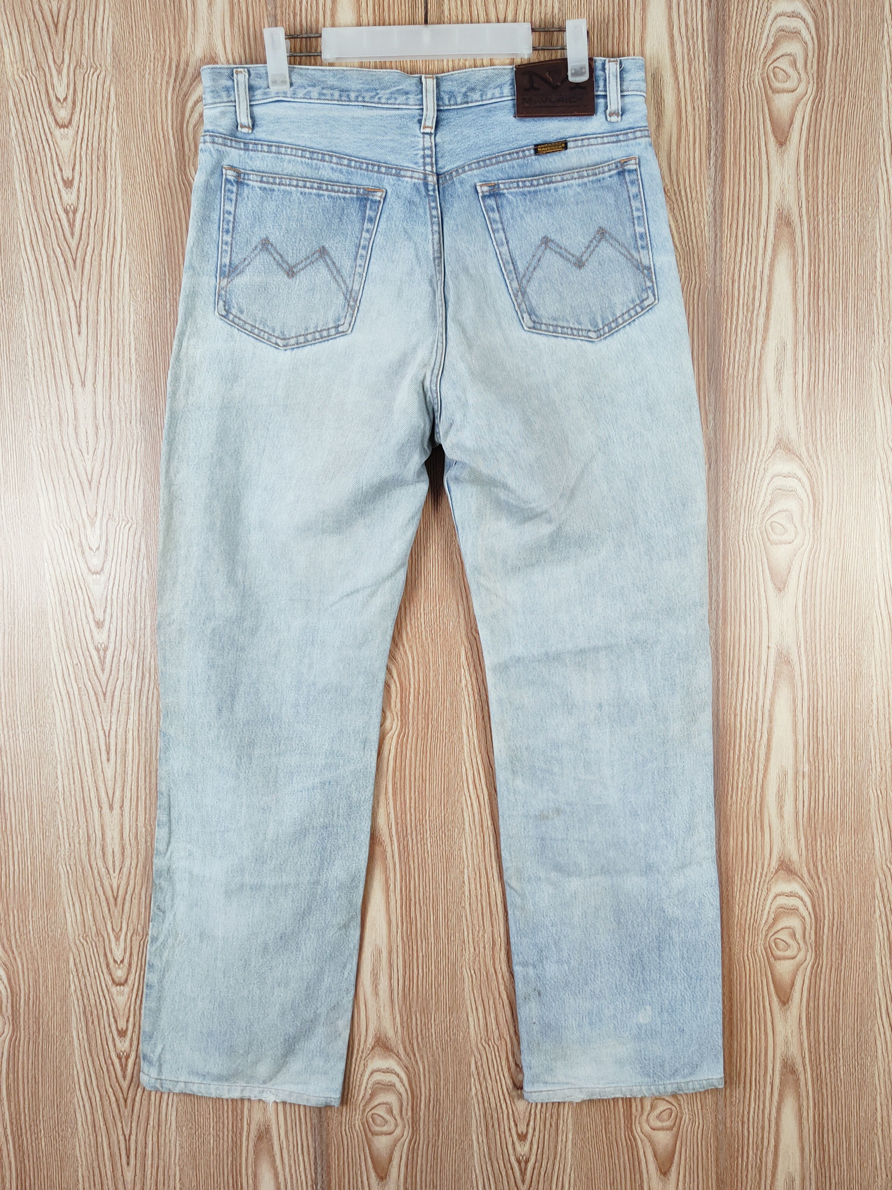 Japanese Brand Maverick Light Blue Distressed Ripped Jeans #W219 Size US 34 / EU 50 - 7 Thumbnail