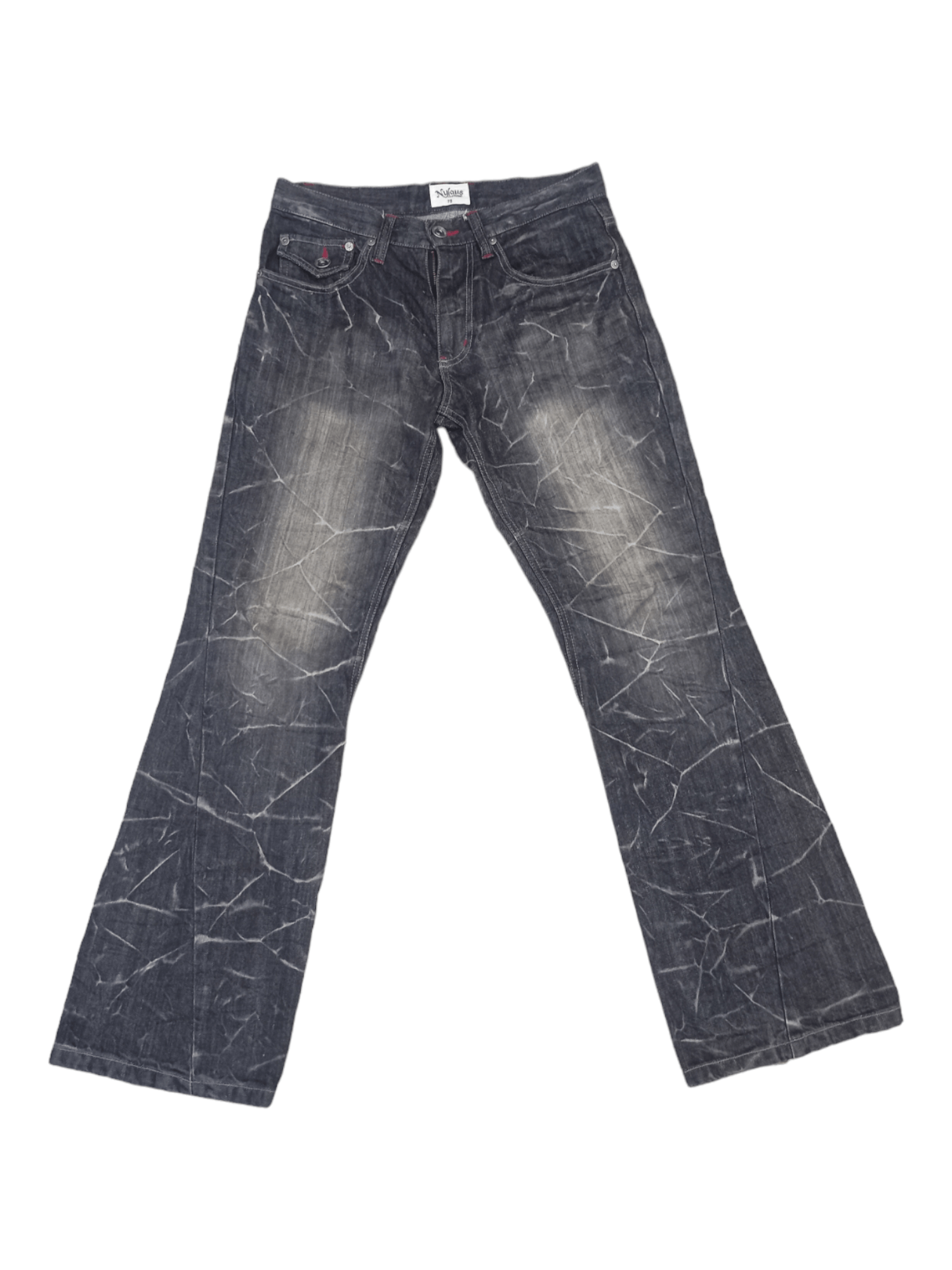 Nylaus Wing Whisker Mud Wash Flare Jeans