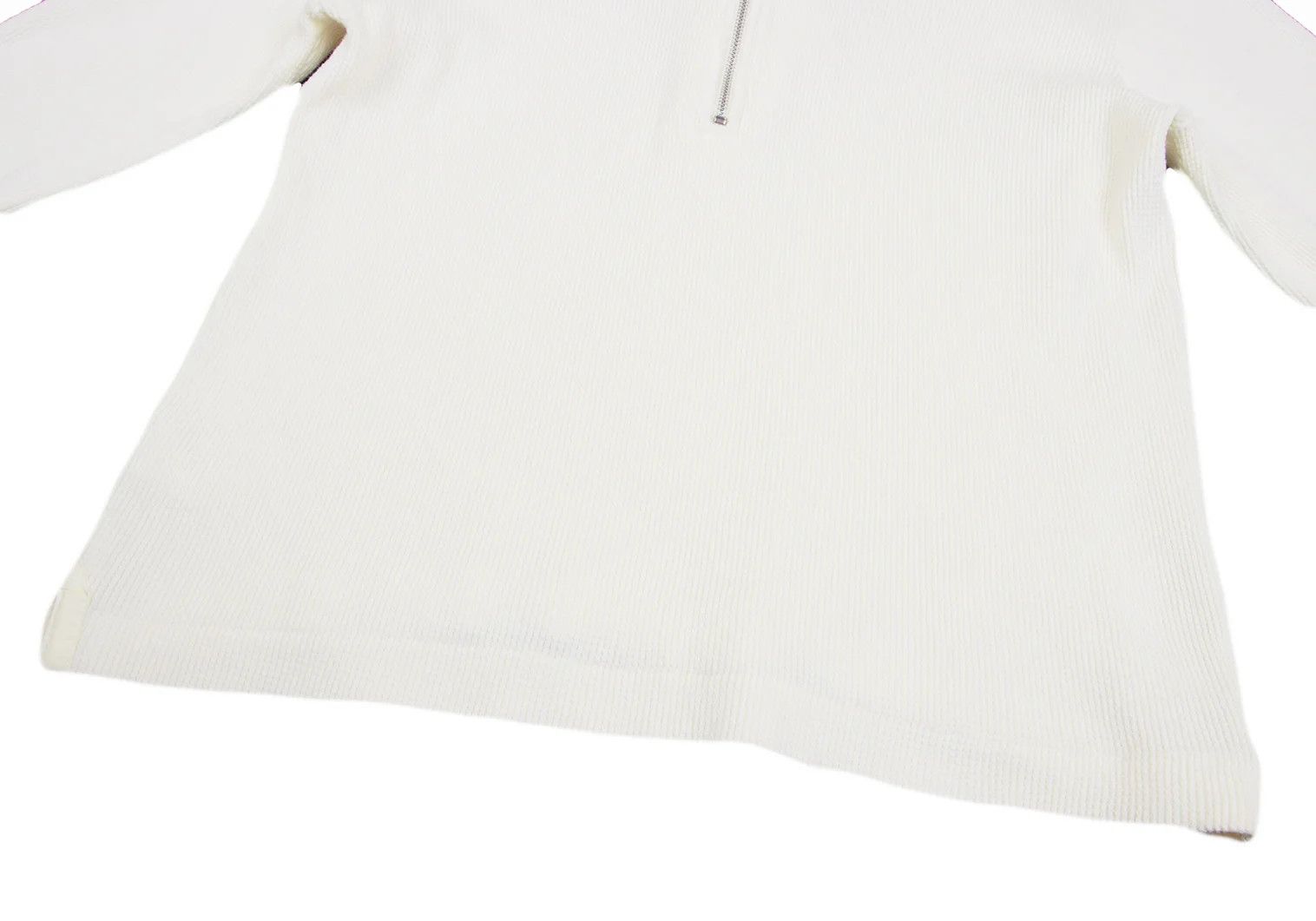Jean Paul Gaultier Waffle Half-Zip Cut and Sewn Top in Natural Color Size US M / EU 48-50 / 2 - 9 Thumbnail