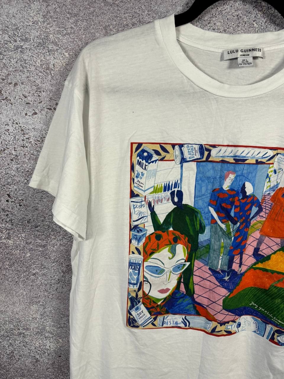 Designer × Japanese Brand × Vintage Lulu Guinness Cartoon Printed White T-Shirt Oldmoney Size L / US 10 / IT 46 - 5 Thumbnail