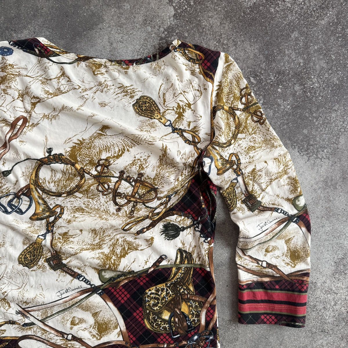 Roberto Cavalli Just Cavalli by Roberto Cavalli Vintage Y2K 3/4 Sleeve Top Size M / US 6-8 / IT 42-44 - 13 Thumbnail