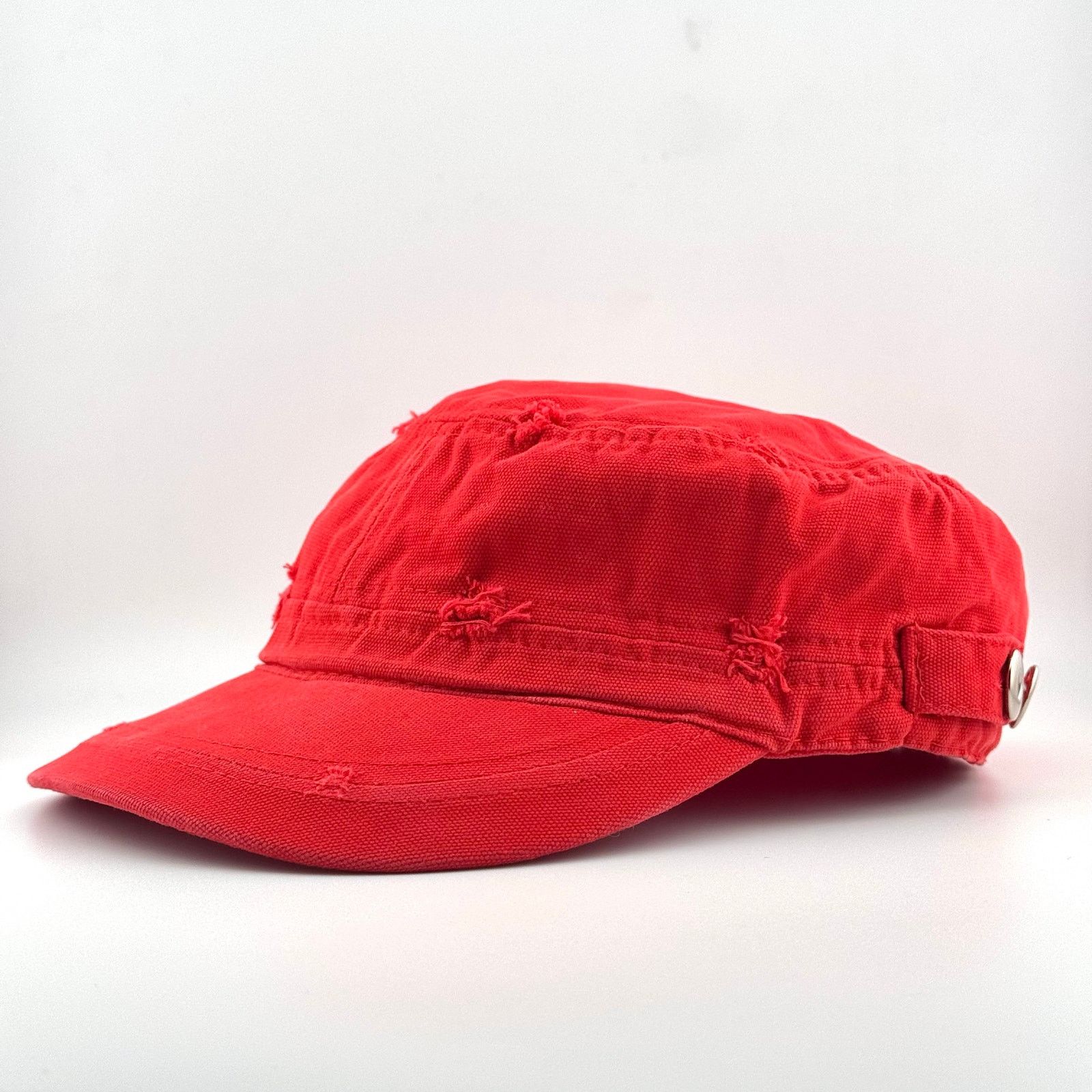 Japanese Brand Vintage Blank Distressed Military Work Red Patrol Cadet Cap Size ONE SIZE - 2 Thumbnail