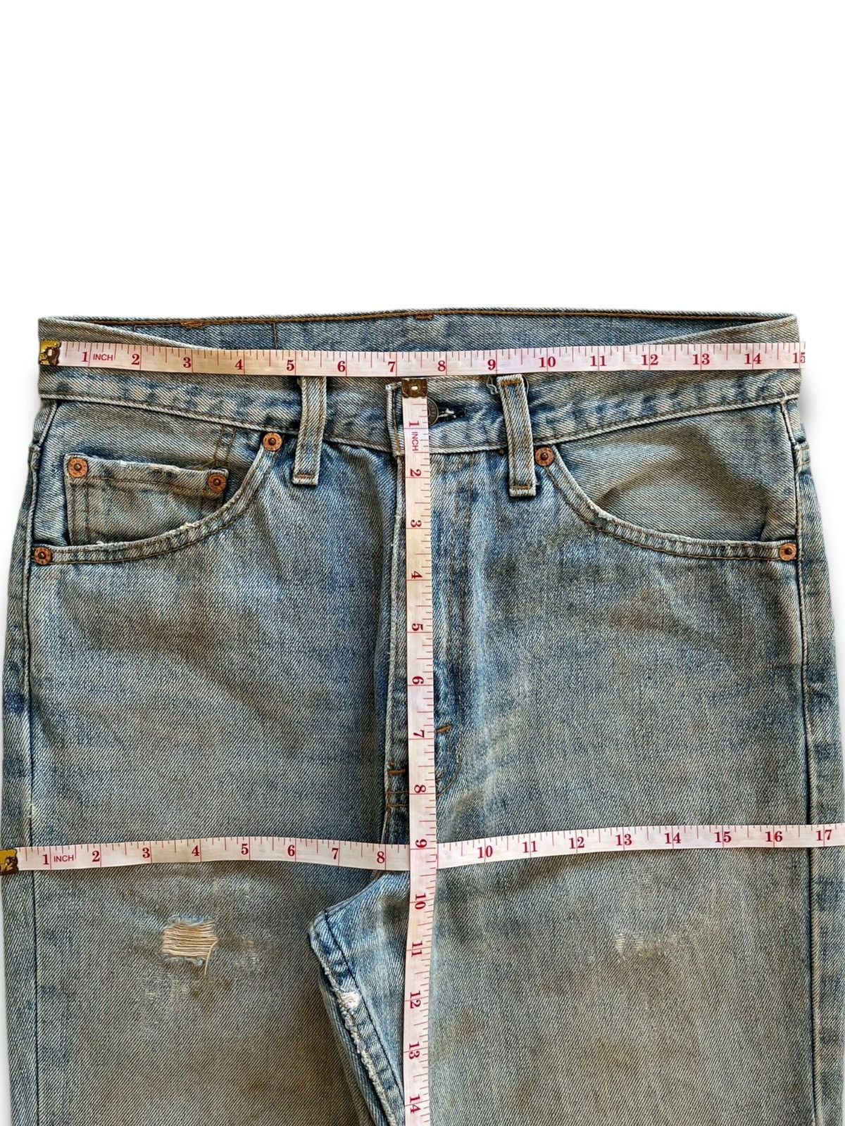 Levi's × Levi's Vintage Clothing Vintage 90s Levis 517 Mud Wash Distressed Flare Jeans Size US 30 / EU 46 - 11 Thumbnail