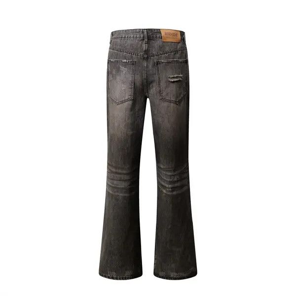 VIBE Men's washed distressed heavy duty flared jeans Size US 32 / EU 48 - 3 Thumbnail