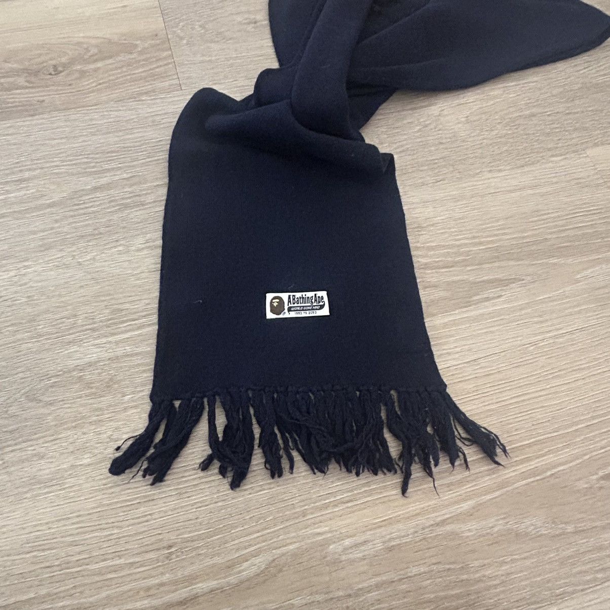 Bape Bape Face Logo Scarf Muffler Navy Size ONE SIZE - 2 Thumbnail