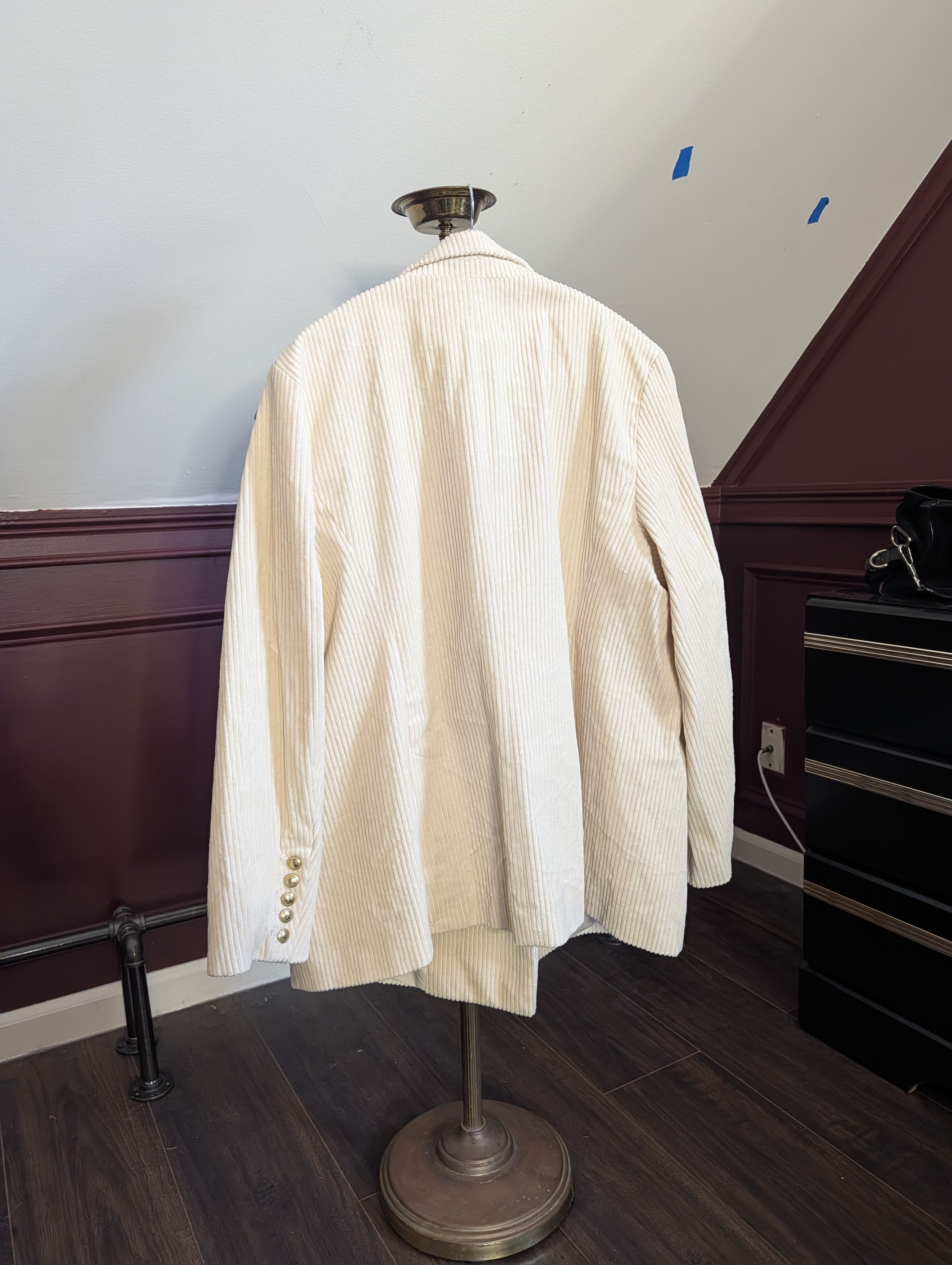 Rowing Blazers Cream corduroy gold button double breasted jacket NWT Size XL / US 12-14 / IT 48-50 - 8 Thumbnail