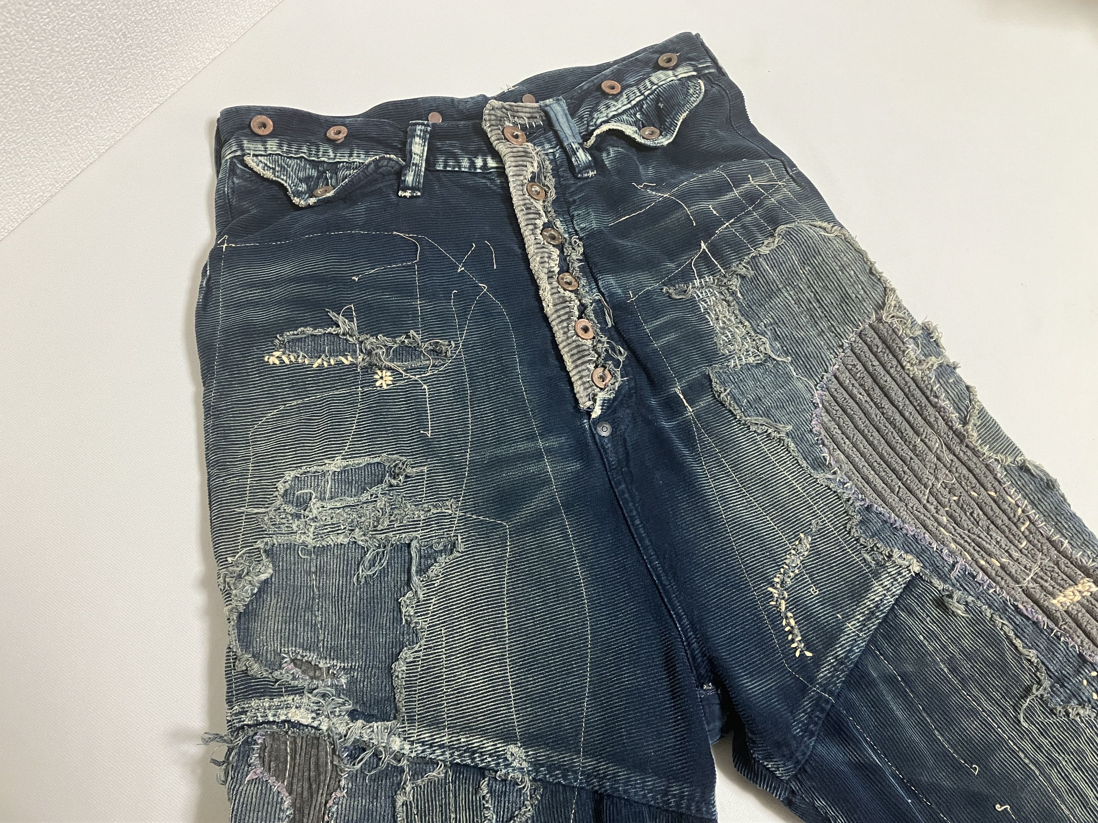 Kapital KAPITAL kountry indigo corduroy BORO pants distressed 31 new Size US 31 - 6 Thumbnail