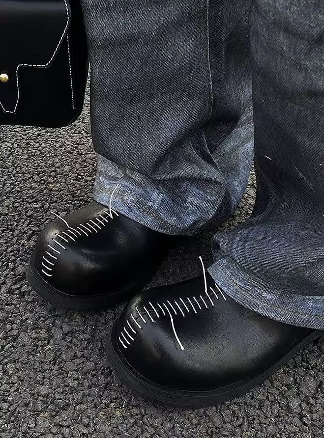Other Designer Handmade Leather Platform Gothic Punk Boots Size US 11 / EU 44 - 4 Thumbnail