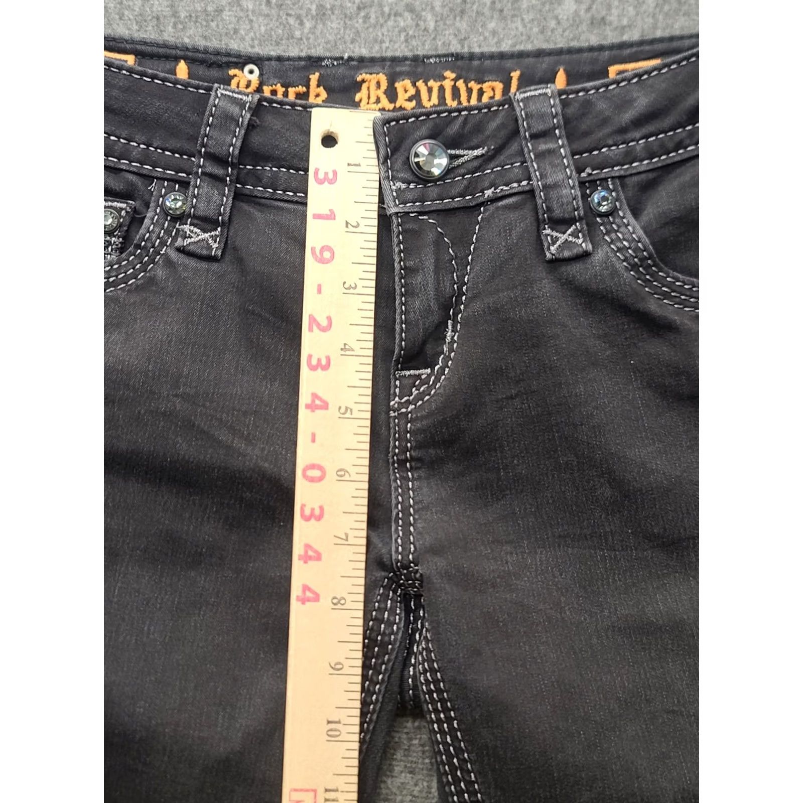 Vintage VINTAGE Rock Revival Jeans Womens 26x31 Vivian Easy Skinny Fit Straight Leg Black Size 26" / US 2 / IT 38 - 5 Thumbnail