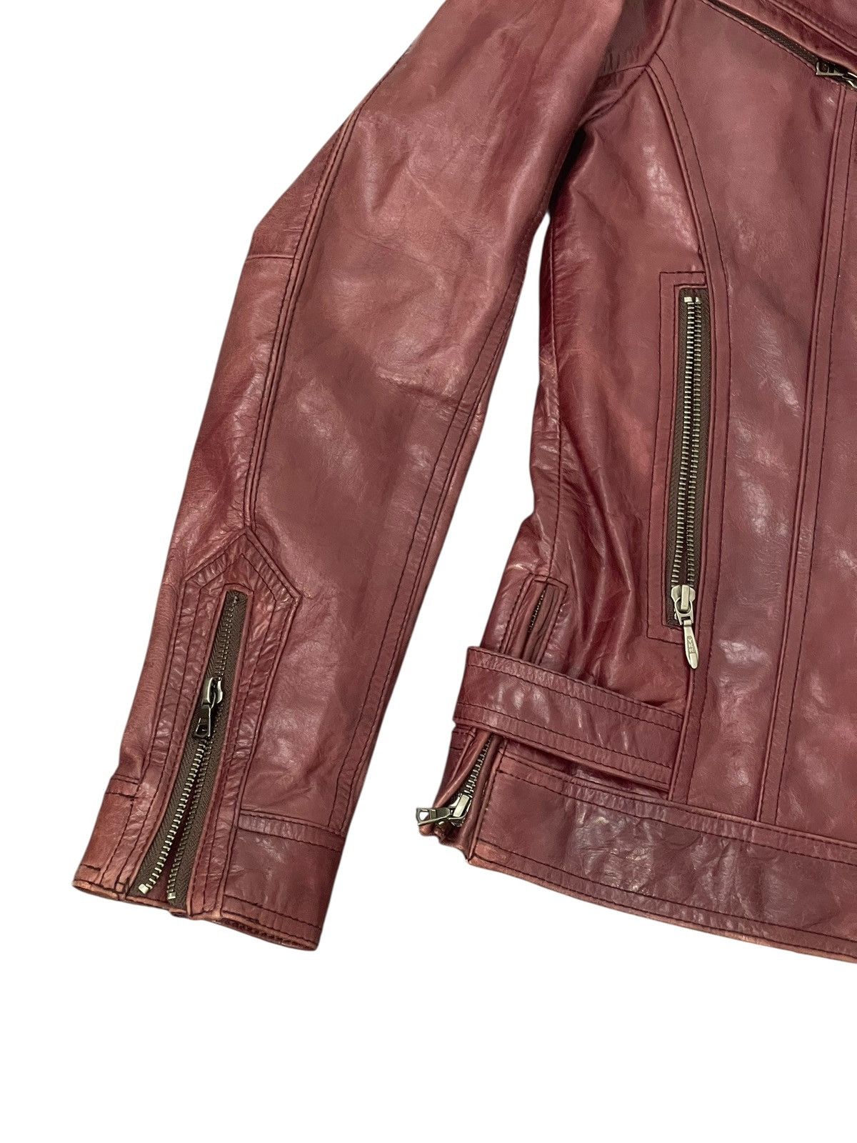 Tornado Mart Cow Hide Leather Jacket Tornado Mart Slim Dark Marroon 6🟩8 Size US M / EU 48-50 / 2 - 2 Thumbnail