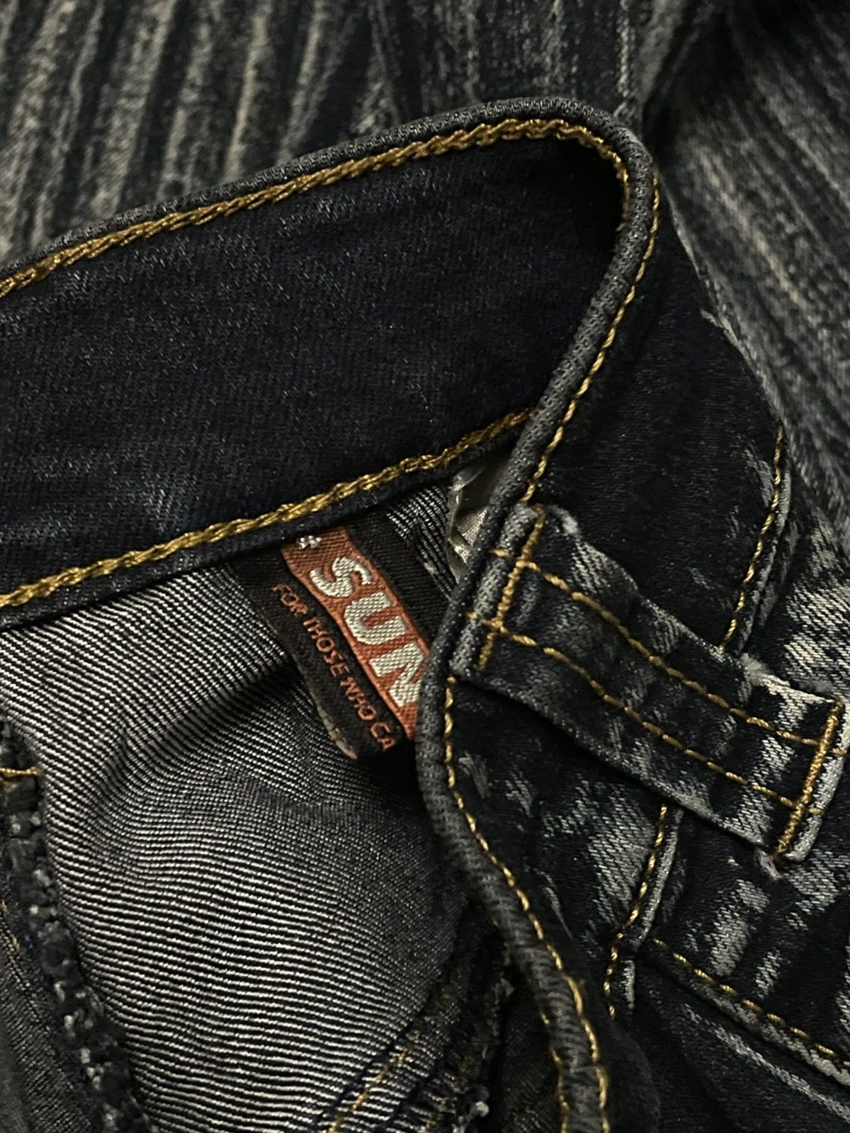 Tornado Mart VINTAGE SUNROSE JAPAN DESIGNER 90S OG TRIBAL FLARED DENIM Size US 29 - 15 Thumbnail