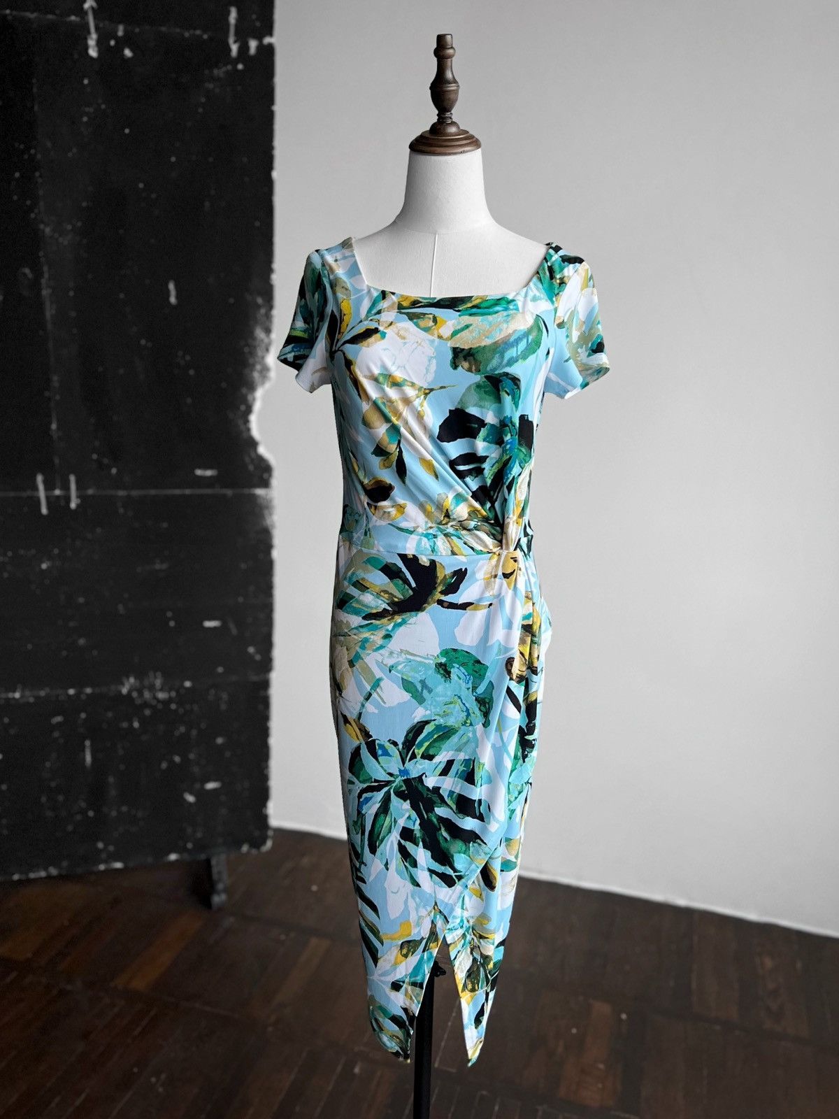 Designer × Joseph Ribkoff Joseph Ribkoff Womens Blue-Multi Tropical Print Dress Size M / US 6-8 / IT 42-44 - 4 Thumbnail