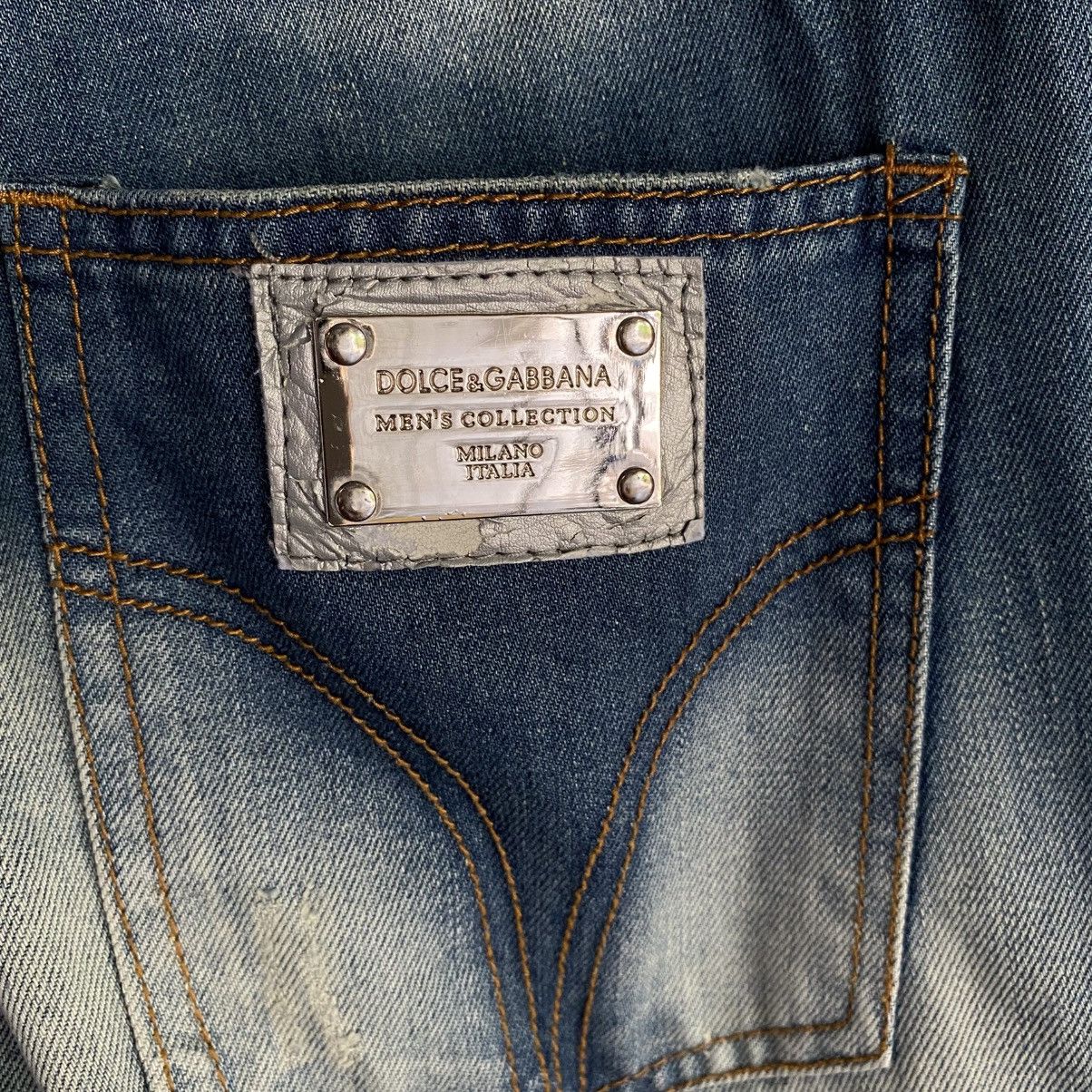 Dolce & Gabbana D&G DOLCE & GABBANAS Distressed Slim-Fit Blue Jeans Size 28" / US 6 / IT 42 - 9 Thumbnail