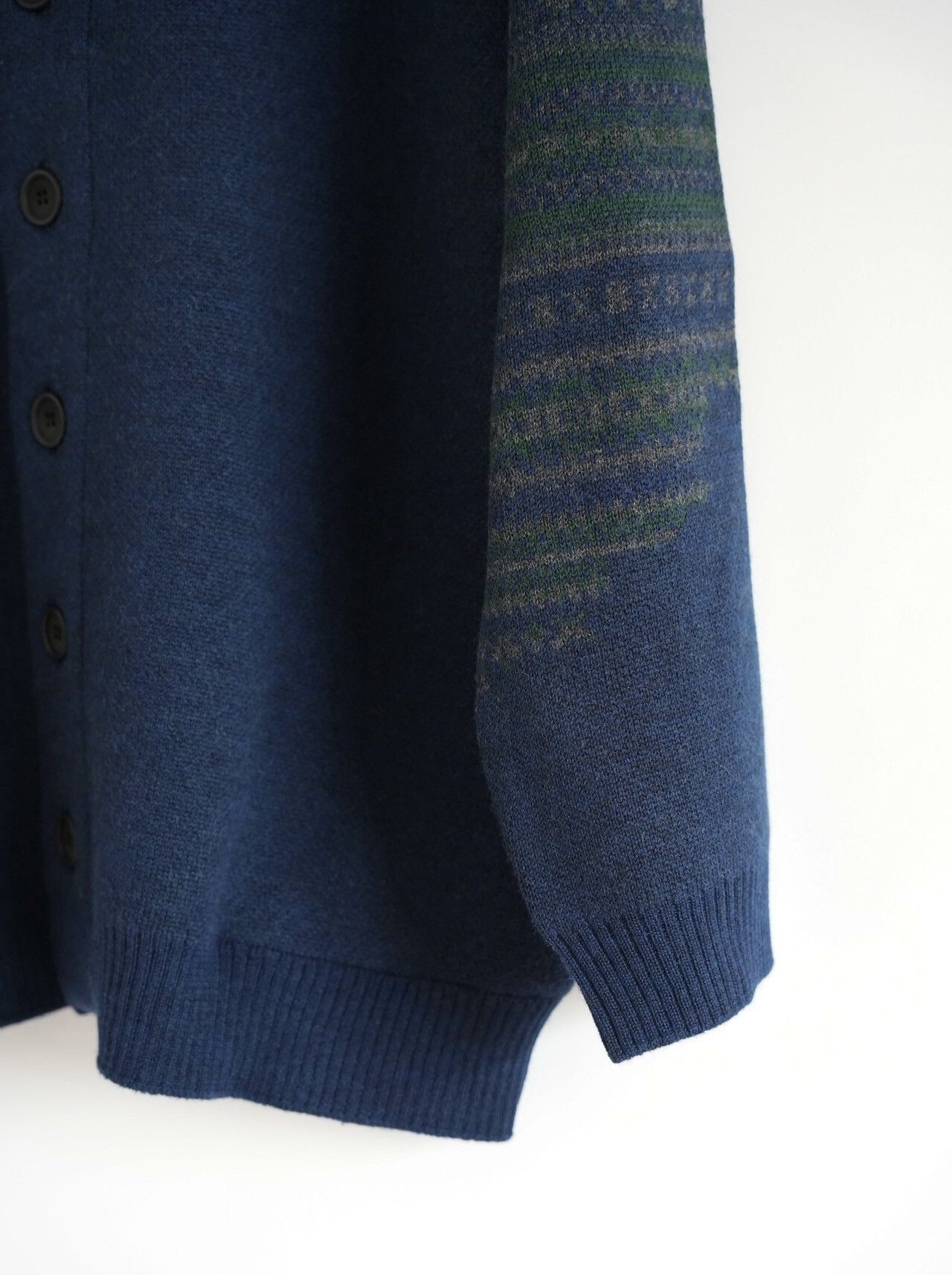Yohji Yamamoto Yohji Yamamoto 24AW Blue-Green Striped Knit Cardigan Size US L / EU 52-54 / 3 - 5 Thumbnail