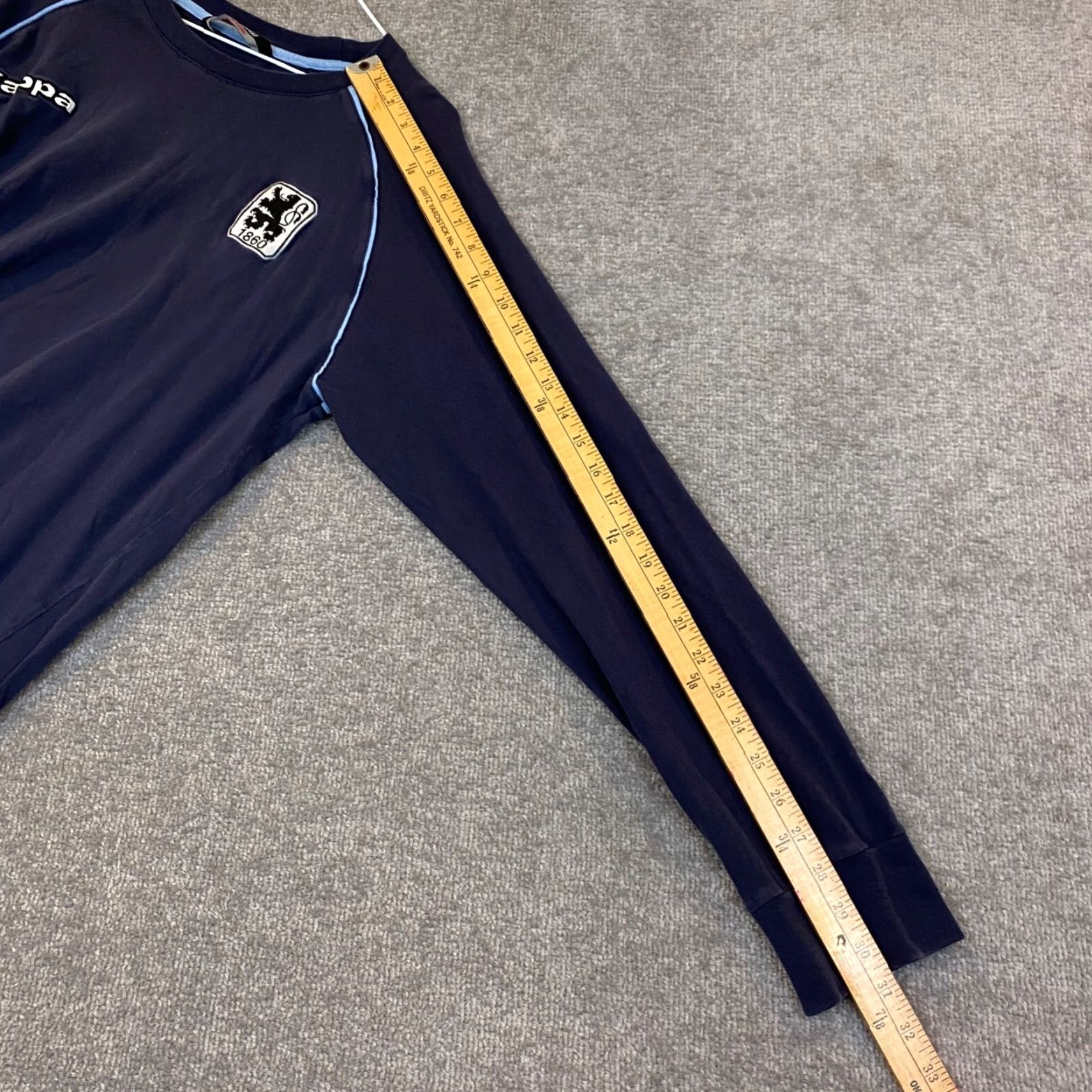 Kappa Kappa Munich Soccer Shirt Mens L/XL Faded Navy Blue Futbol TSV 1860 Top L/S - Blue Cotton T-Shirt, Classic Logo, Men, Regular Fit Size US L / EU 52-54 / 3 - 7 Thumbnail