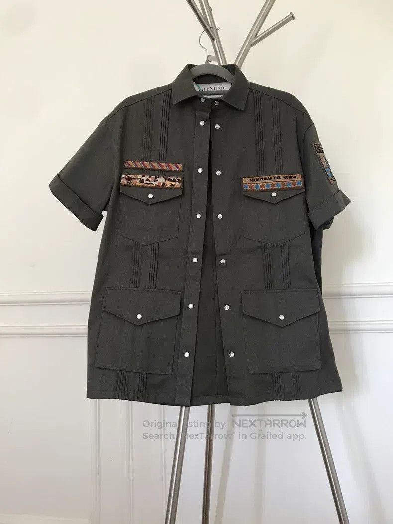 Valentino Valentino Heavy Butterfly Embroidered Denim Short Sleeve Size US M / EU 48-50 / 2 - 1 Thumbnail