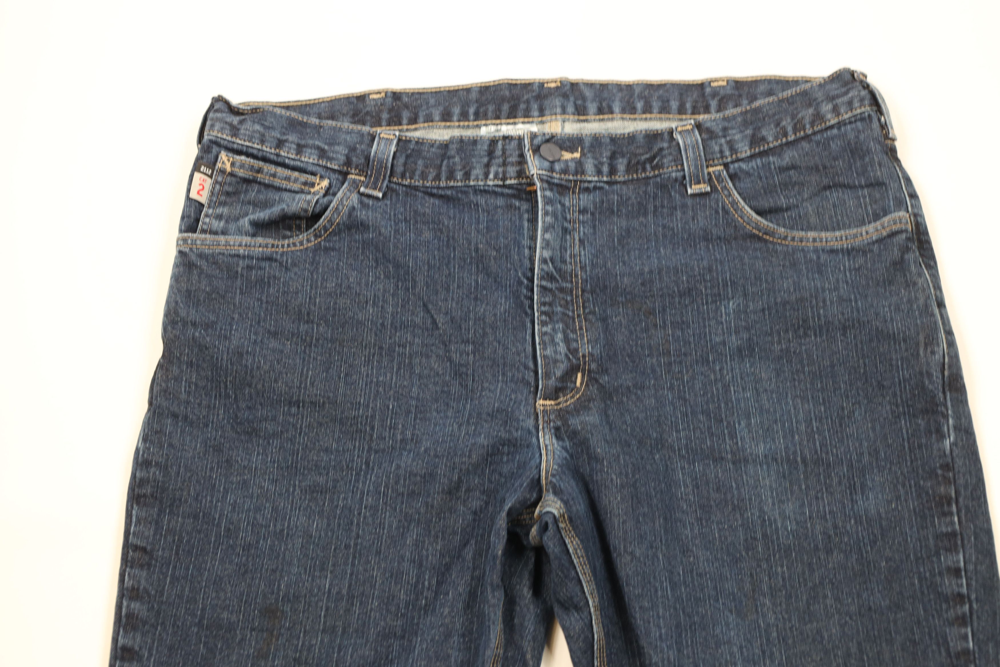 Carhartt × Vintage Vintage Y2K Carhartt FR Resistant Wide Leg Denim Jeans Blue Size US 38 / EU 54 - 2 Thumbnail