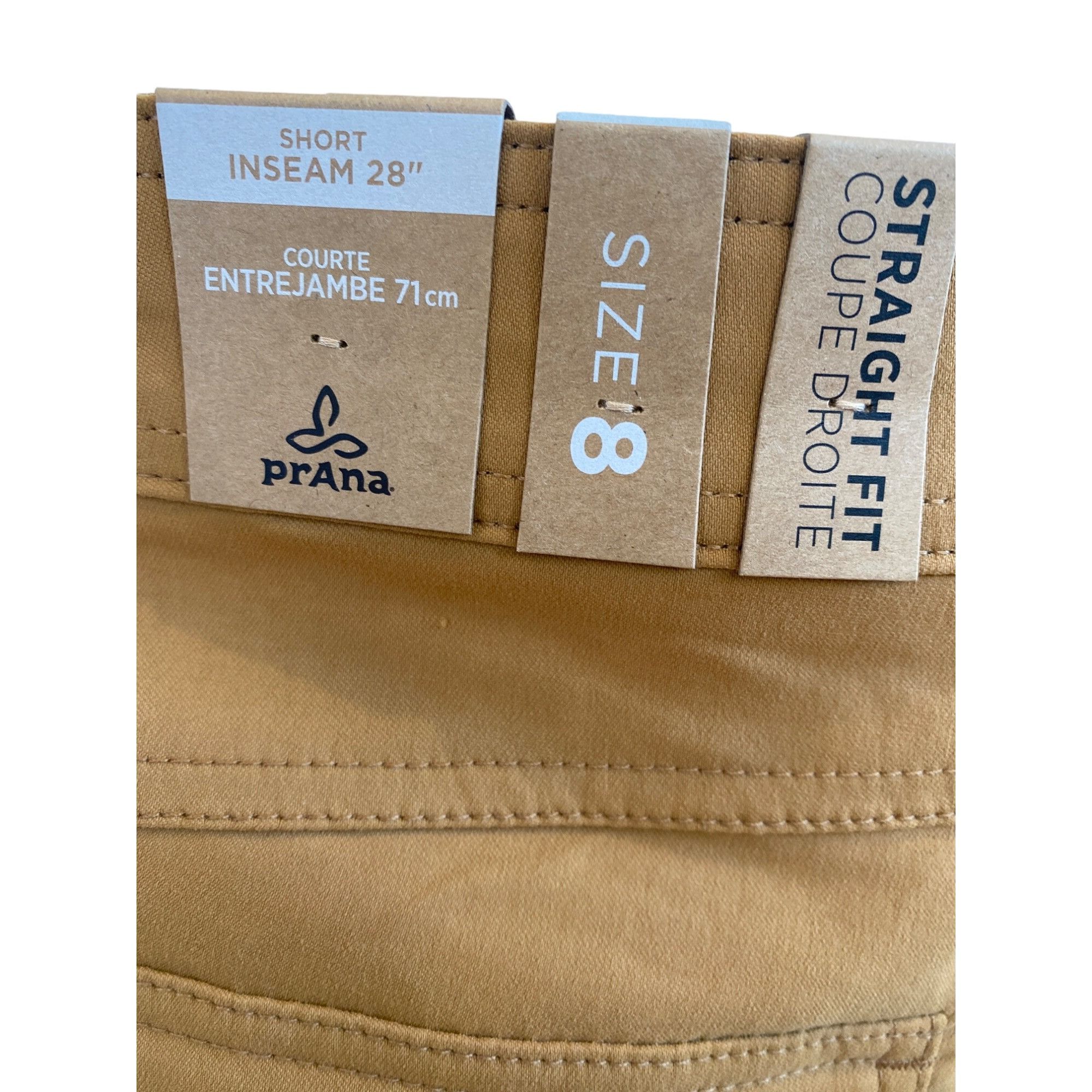 Prana NWT PrAna Halle Pants Women's 8 Short Tan Snap Roll Up Quick Size 30" / US 8 / IT 44 - 9 Thumbnail