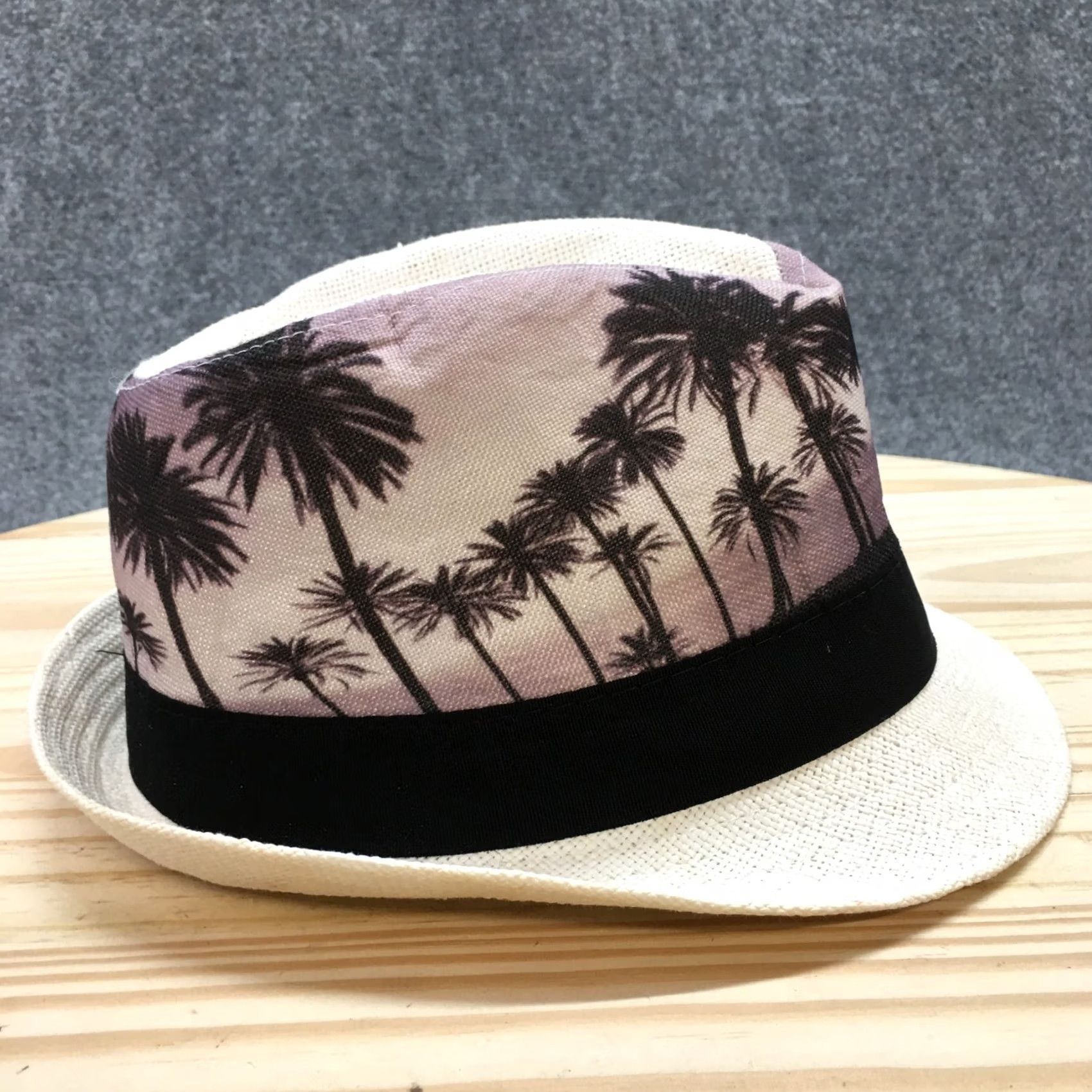 Vintage Island Treasures Jamaica Fedora Mens White OS Straw Hat Fitted Curved Brim Size ONE SIZE - 6 Thumbnail
