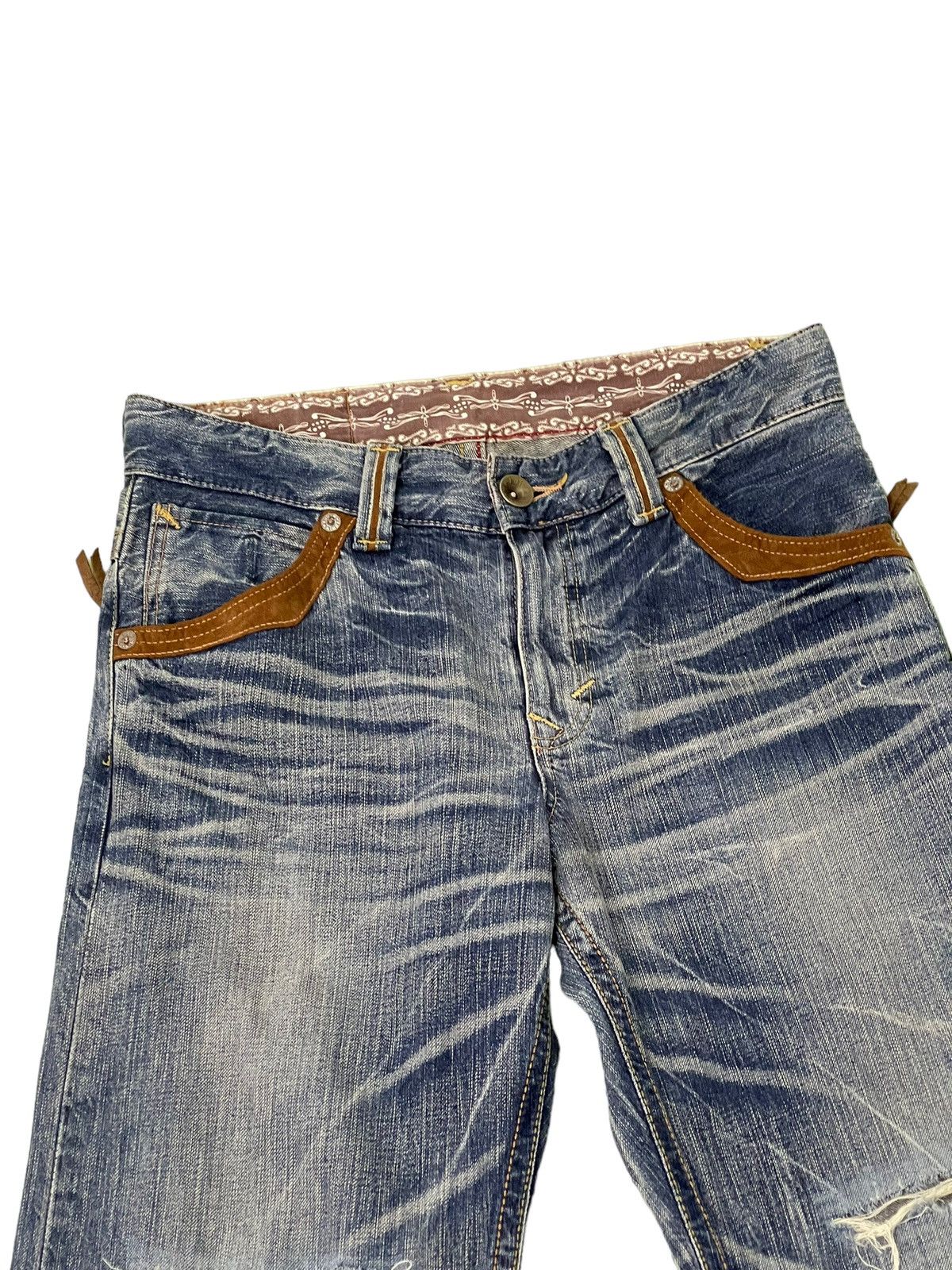 Le Grande Bleu (L.G.B.) Distress Jeans Edwin Japan Faded Regular Fit 7🟦6 Size US 33 - 8 Thumbnail