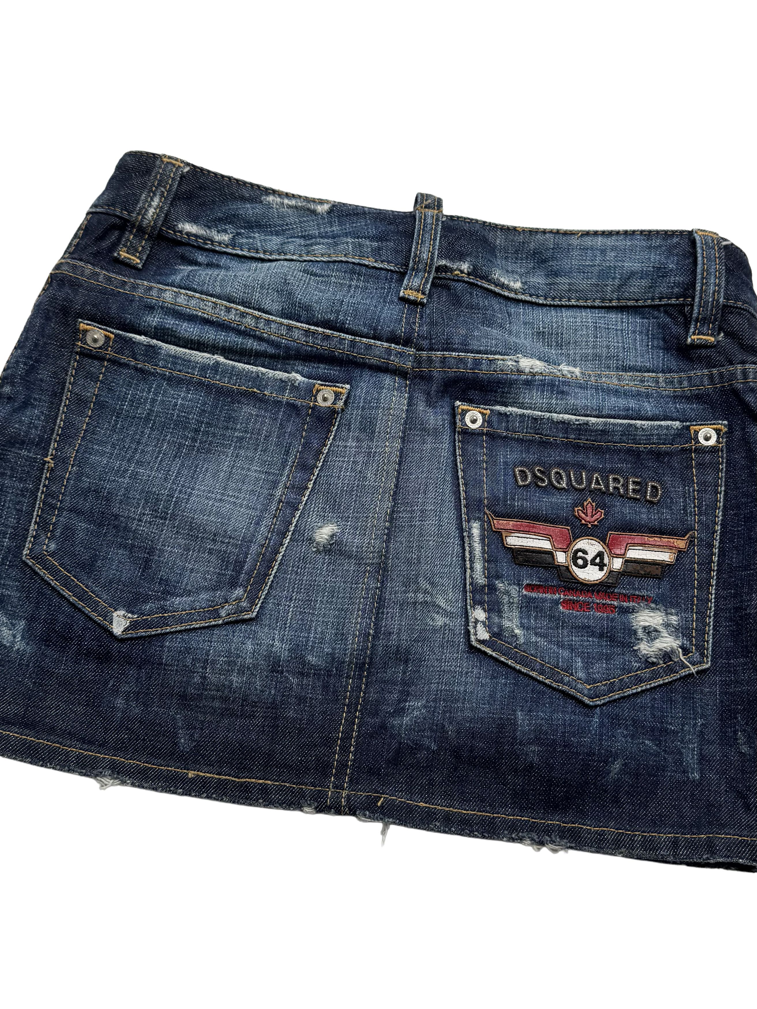Dsquared2 Dsquared2 Vintage Denim Mini Skirt Low Rise Distressed Y2K Size 27" / US 4 / IT 40 - 11 Thumbnail