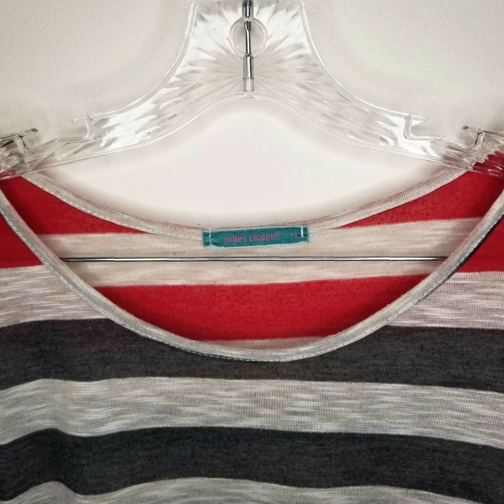 Vintage Julie's Closet Womens Striped Short Sleeve Top Blue White Size Large Size L / US 10 / IT 46 - 3 Thumbnail