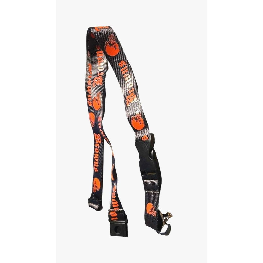 NFL Cleveland Browns Team Lanyard Keychain 2 Sided Old English F Size ONE SIZE - 2 Thumbnail