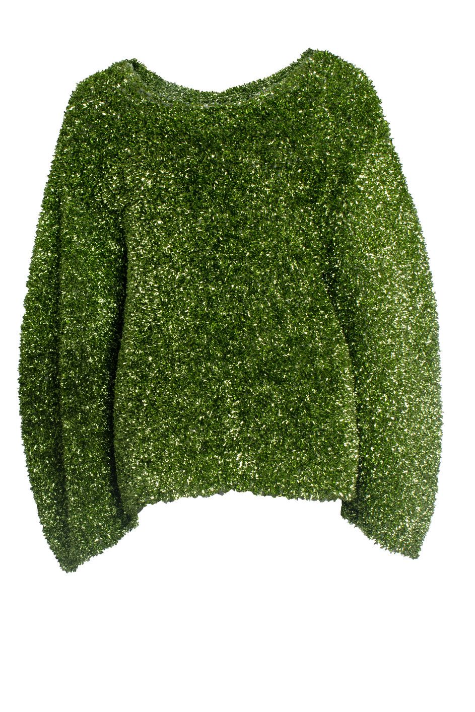 Dries Van Noten Dries van Noten, Oversized lame green sweater Size XS / US 0-2 / IT 36-38 - 1 Thumbnail