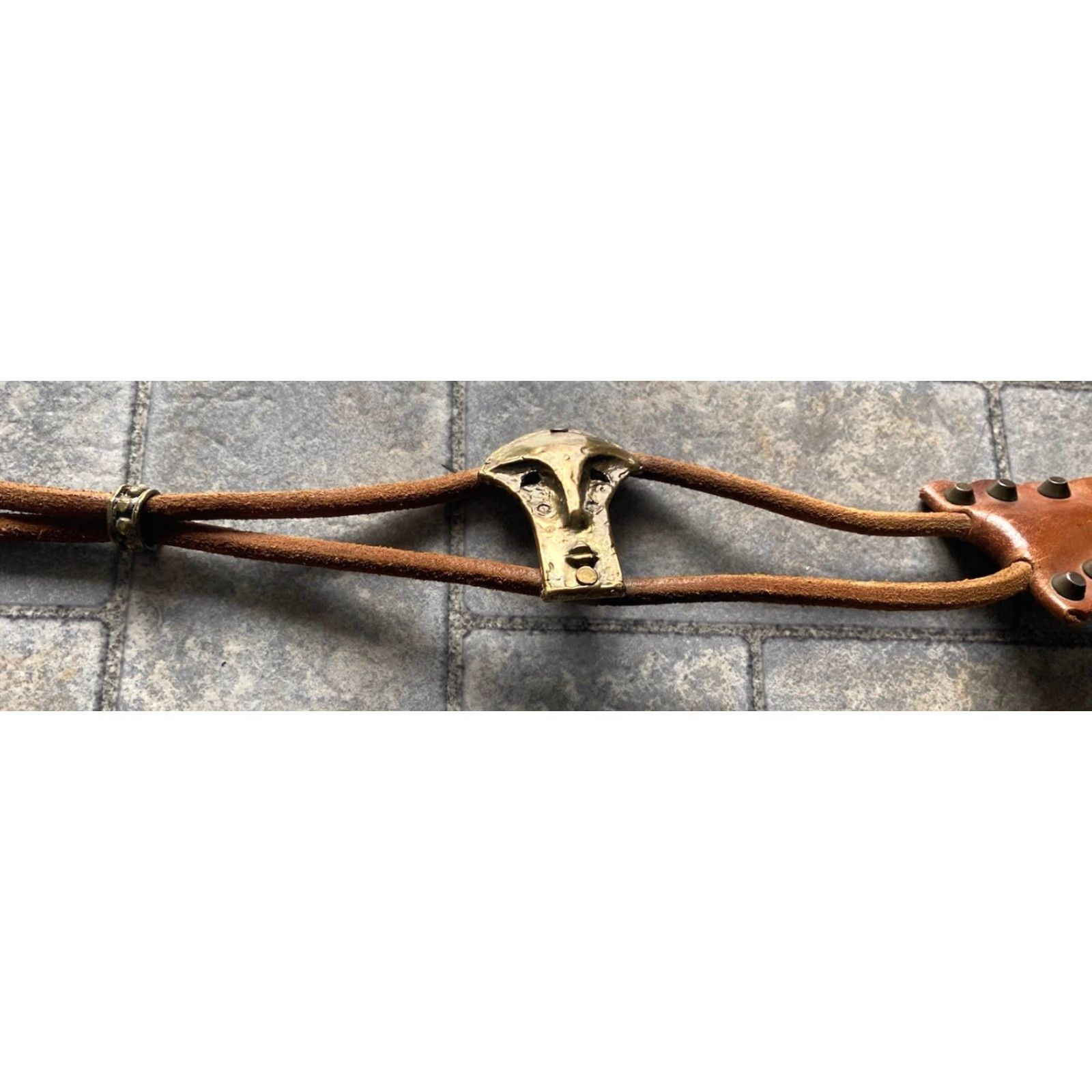 Vintage VINTAGE La Squadra Belt Leather Rope Brown Bohemian Western Aztec Faces Cowgirl Women Belt Size ONE SIZE - 6 Thumbnail