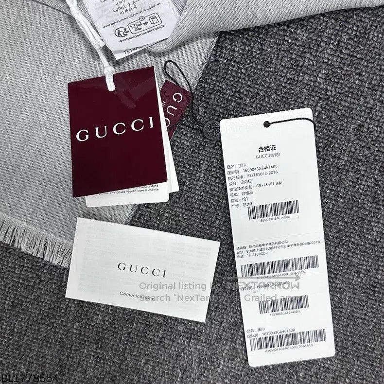 Gucci Gucci Gray old flower printed scarf Size ONE SIZE - 2 Thumbnail