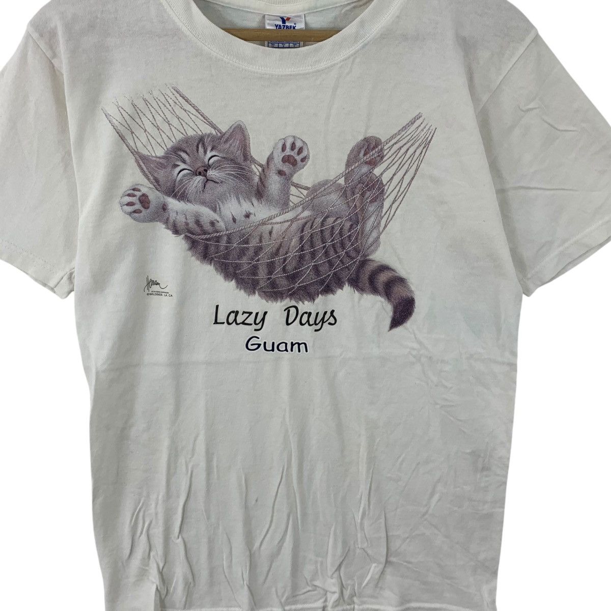 Vintage Vintage 1997 BOB HARRISON ILLUSTRATION Guam Cat Tee Shirt Size S / US 4 / IT 40 - 3 Thumbnail