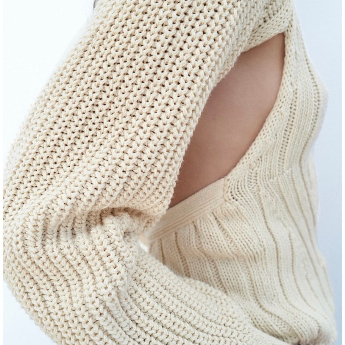 Zara ZARA - Open Back Knit Top / Beige / XS/ NWT Size XS / US 0-2 / IT 36-38 - 3 Thumbnail