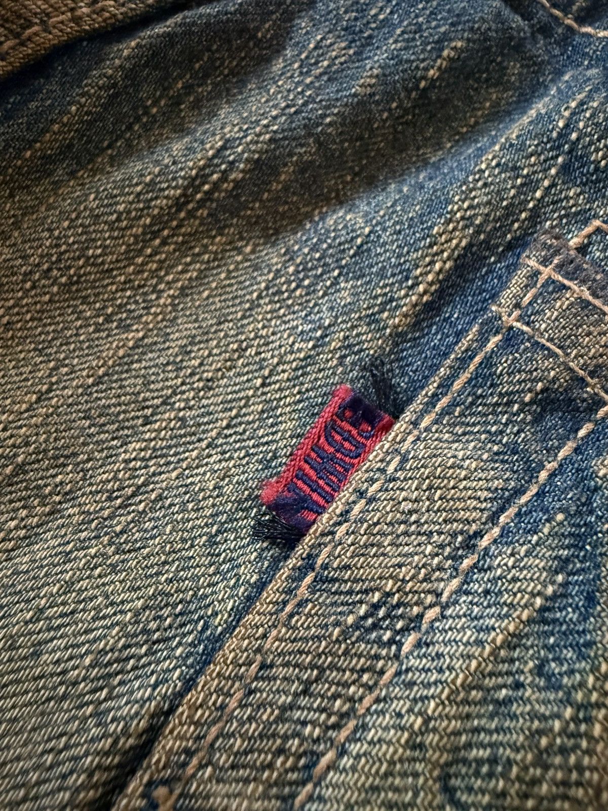 If Six Was Nine EDWIN 503 Muddy Wash Patin Fade Studded Loose Jeans Size US 32 / EU 48 - 21 Thumbnail