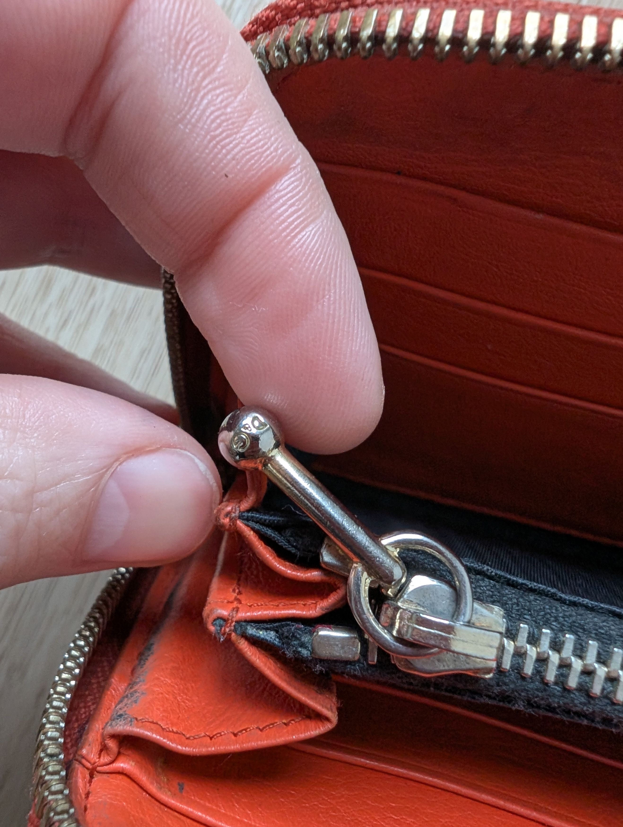 Dolce & Gabbana Dolce Gabbana Orange Leather Clutch Purse Wallet Used (8x4") Size ONE SIZE - 10 Thumbnail