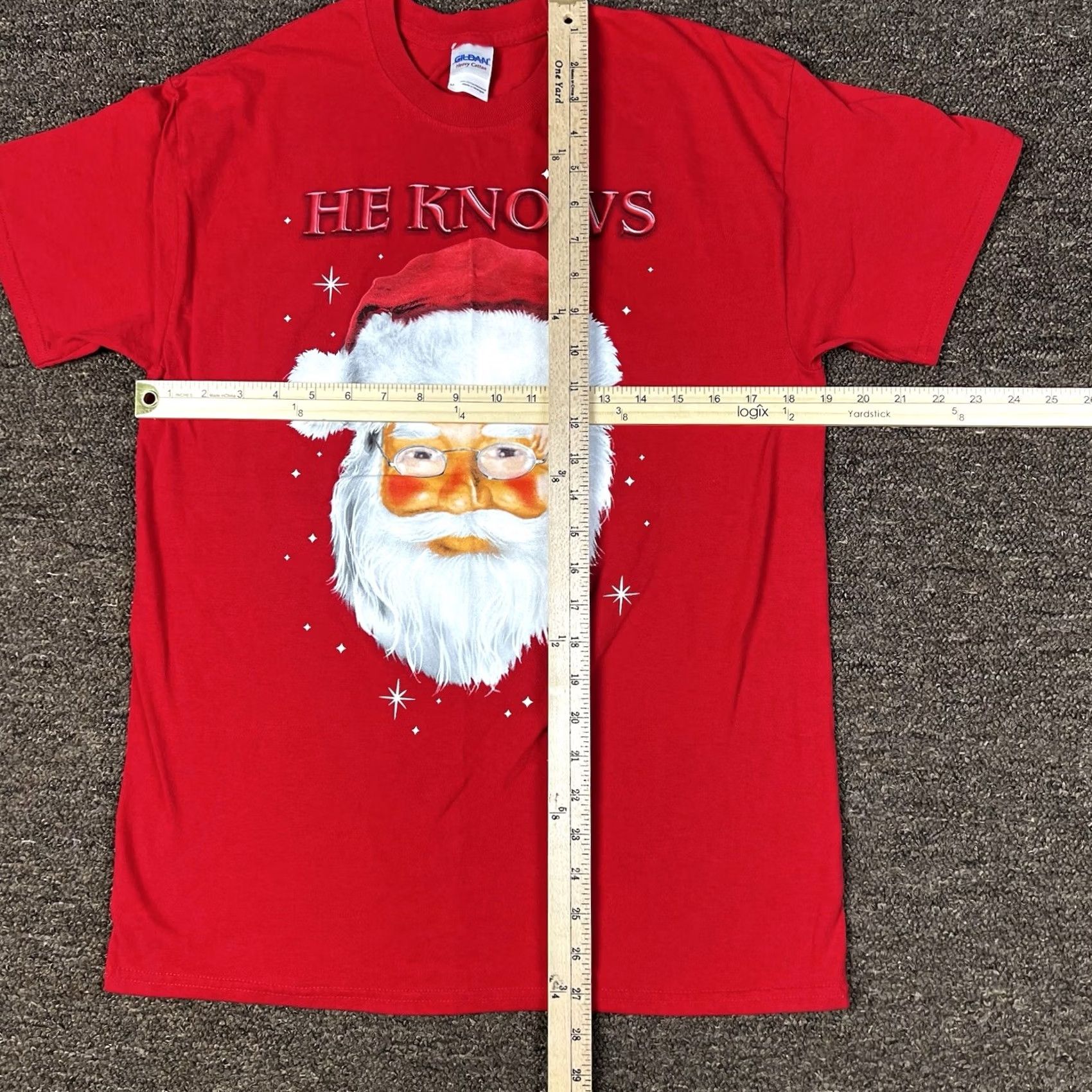 Gildan Gildan Christmas Santa Clause Graphic Tee T-Shirt Adult Medium Red Christmas Party Fun Gift Idea Size US M / EU 48-50 / 2 - 5 Thumbnail