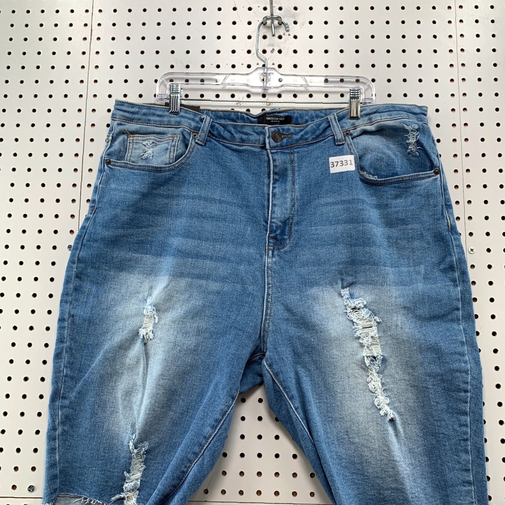 Denime NEW American Bazi Distressed Denim Bermuda Shorts Plus Size 3X Blue 38 Waist 10 Inseam Womens Size 40" / US 18 - 2 Thumbnail