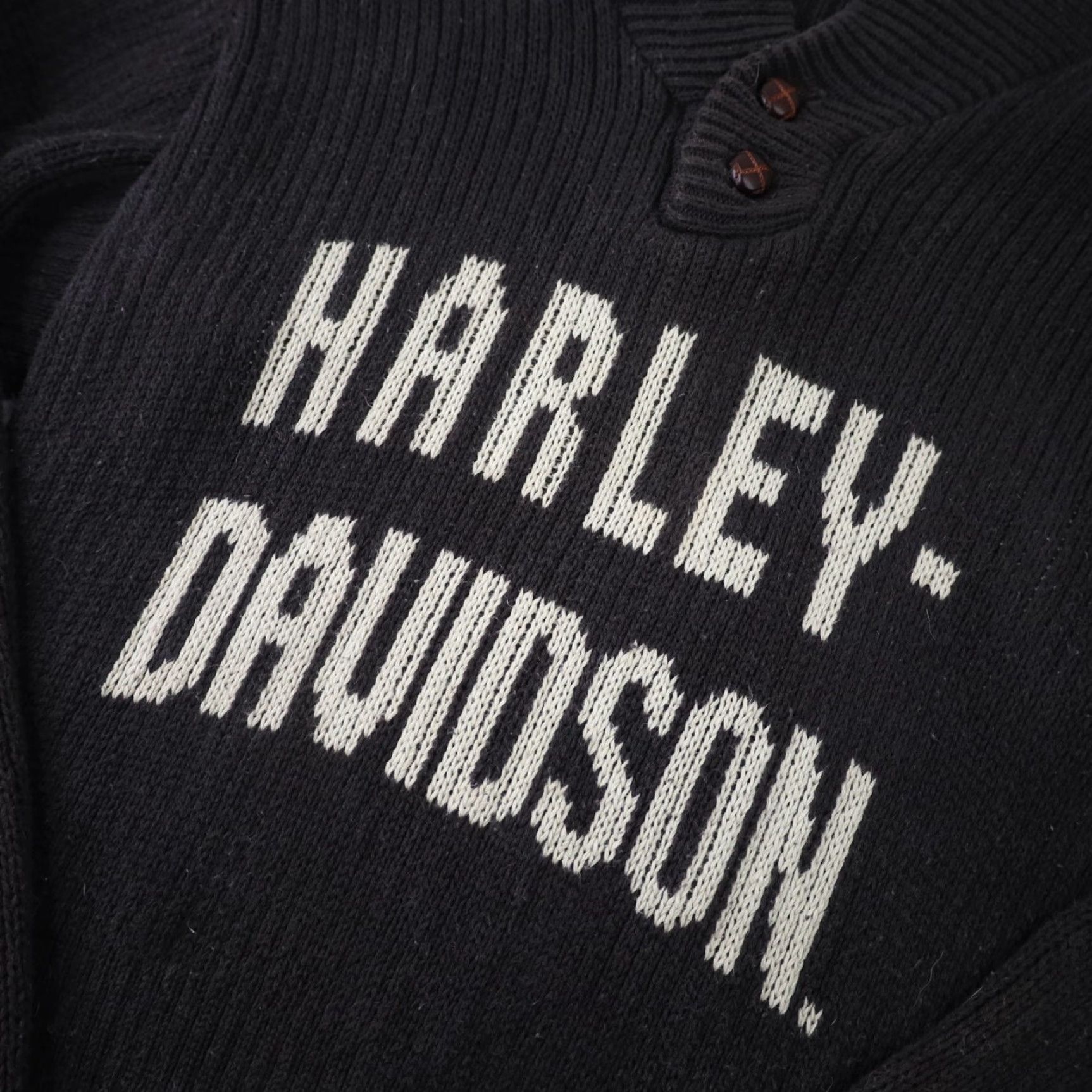 Harley Davidson VINTAGE Harley Davidson Womens Medium Knit Spellout Cowl Sweater Gray Size M / US 6-8 / IT 42-44 - 4 Thumbnail